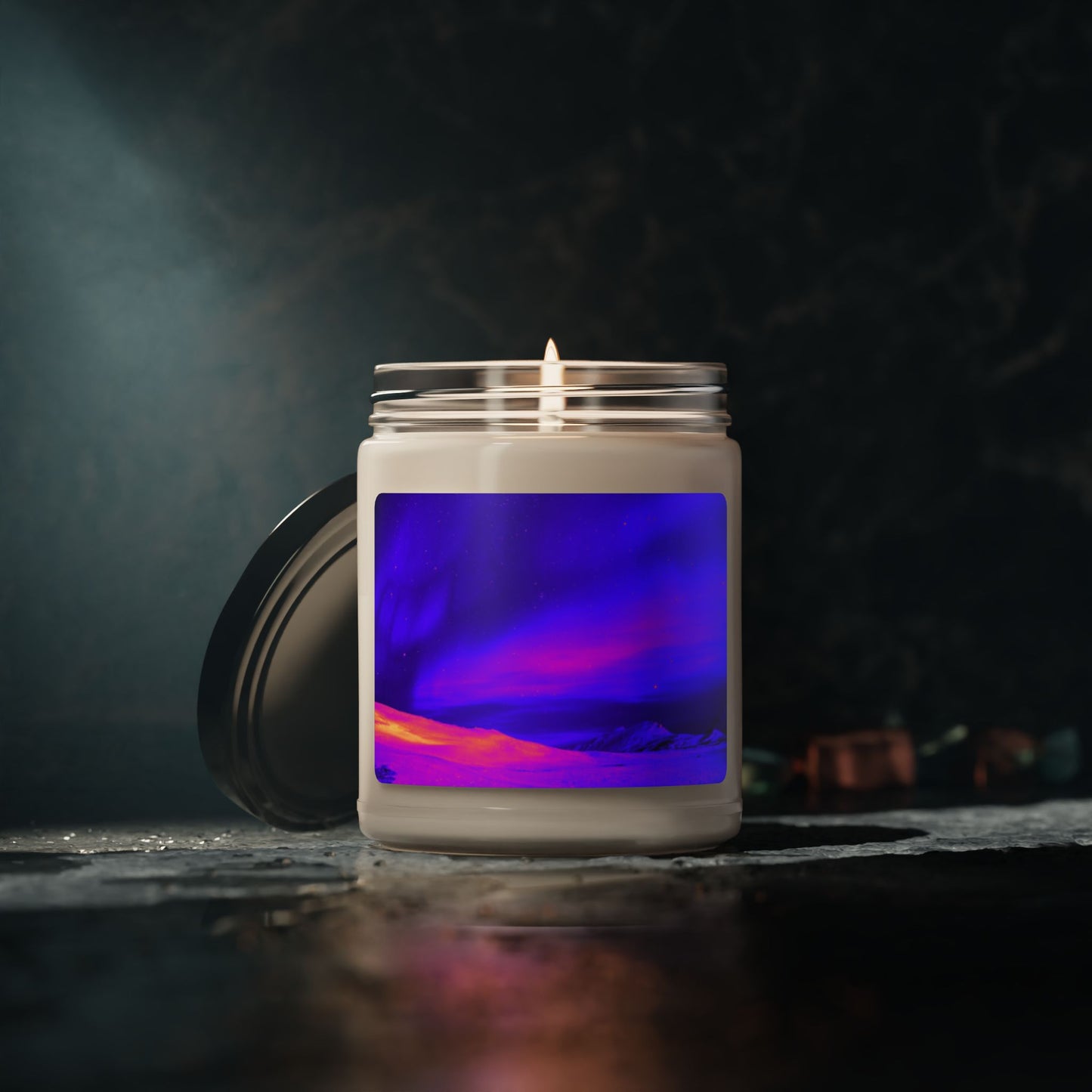 Scented Soy Candle, 9oz, Cold Ocean Lights, midnight