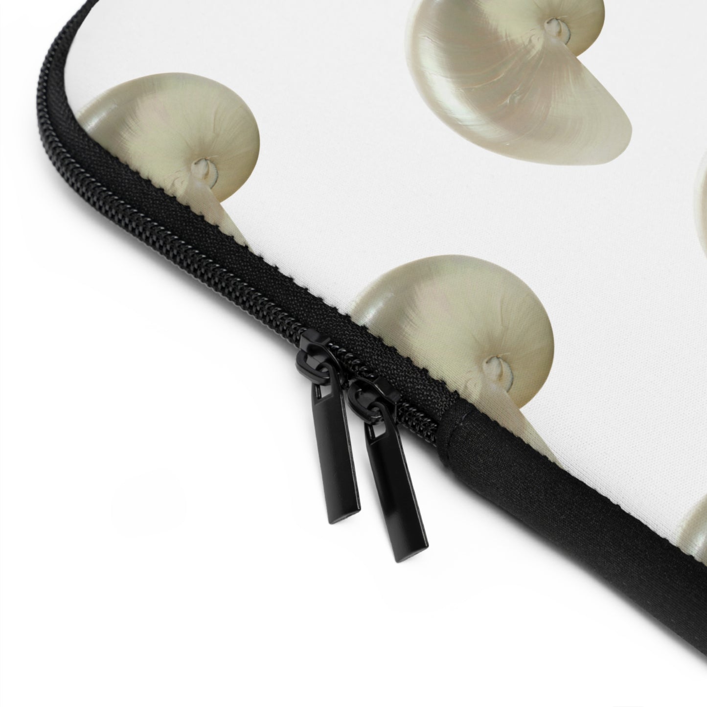 Tropical Laptop Sleeve, 5 Sizes - Perfect for Beach Lovers & Students / Lustrous White Nautilus Shell, White