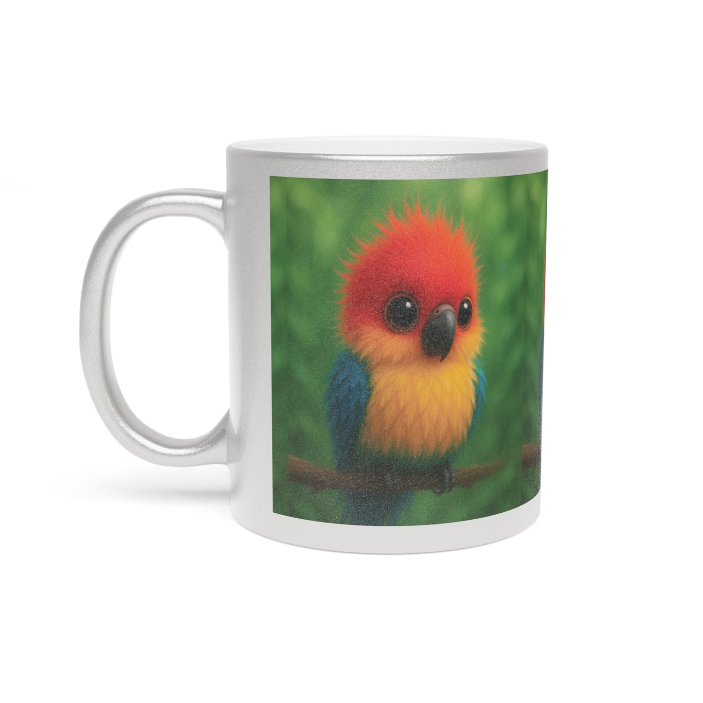 Tropical Metallic Mug, Gold or Silver - Baby Parrot