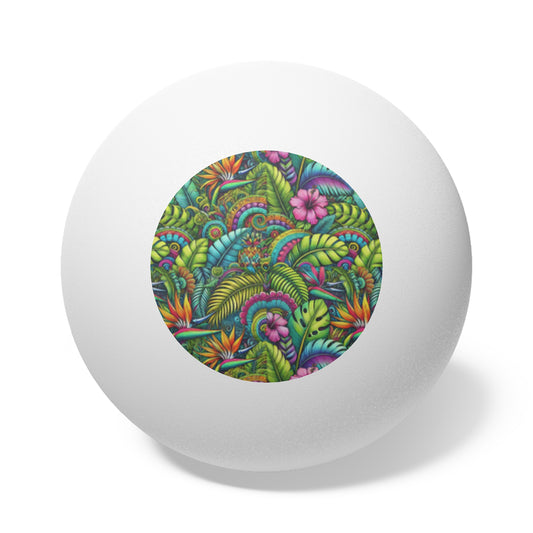 Tropical Paradise Ping Pong Balls - 6 Pack with Rainforest Blooms