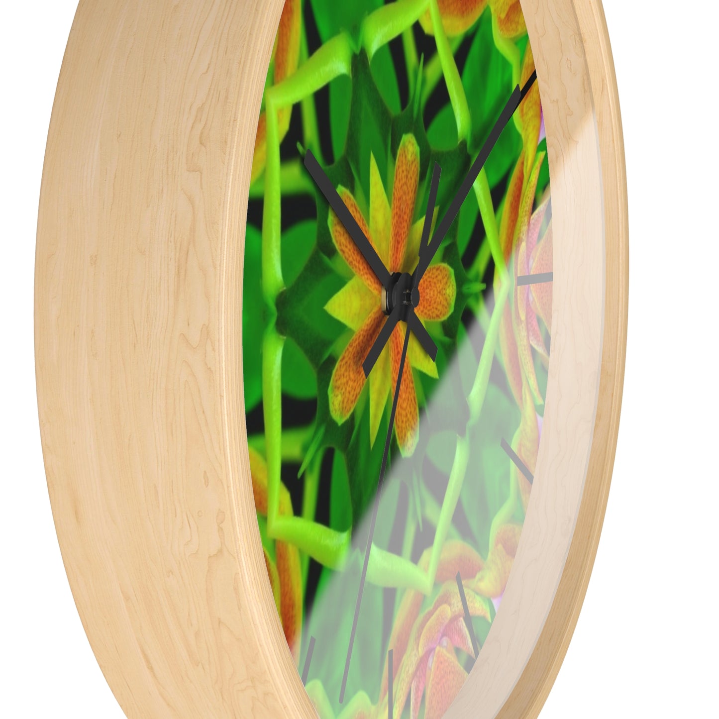 Wall Clock, Orchid Kaleidoscope #2, Hands/Base Variants