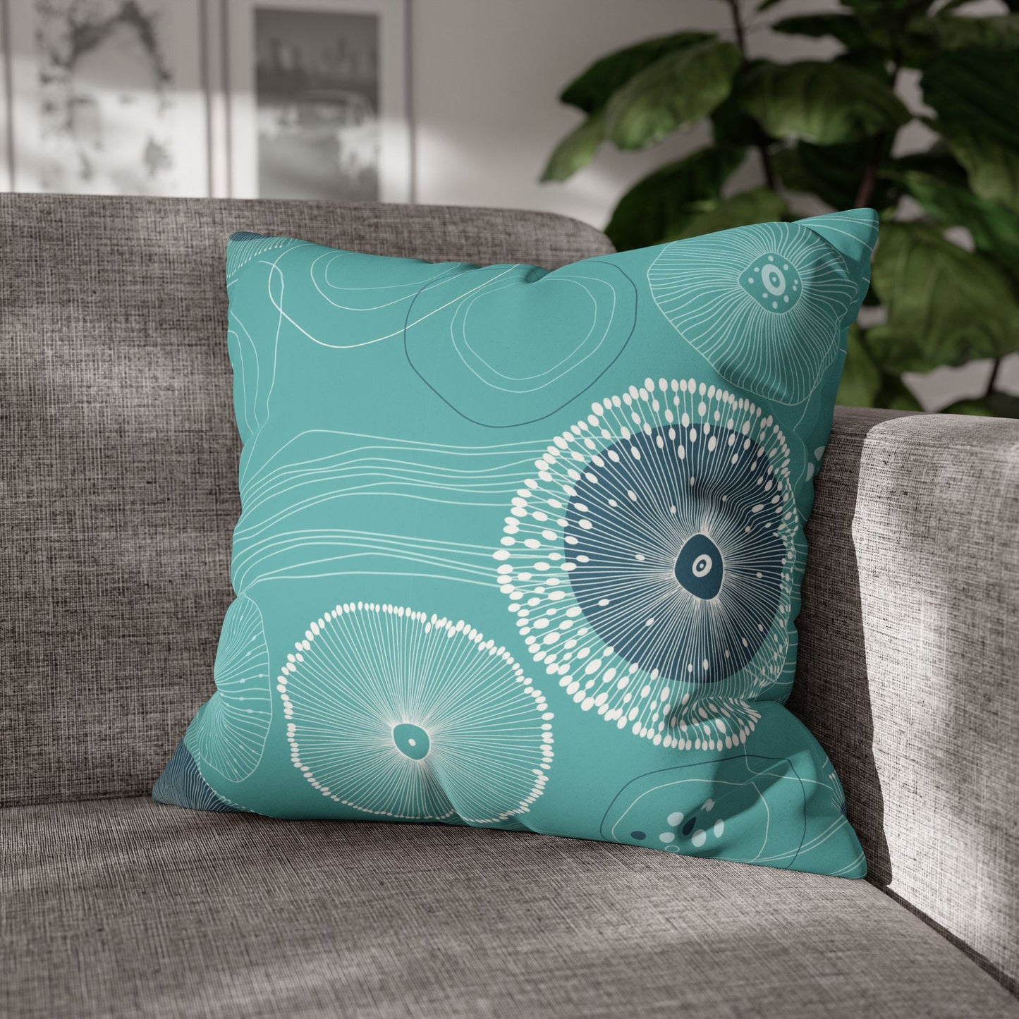 Faux Suede Square Pillowcase - Plankton Drift Teal