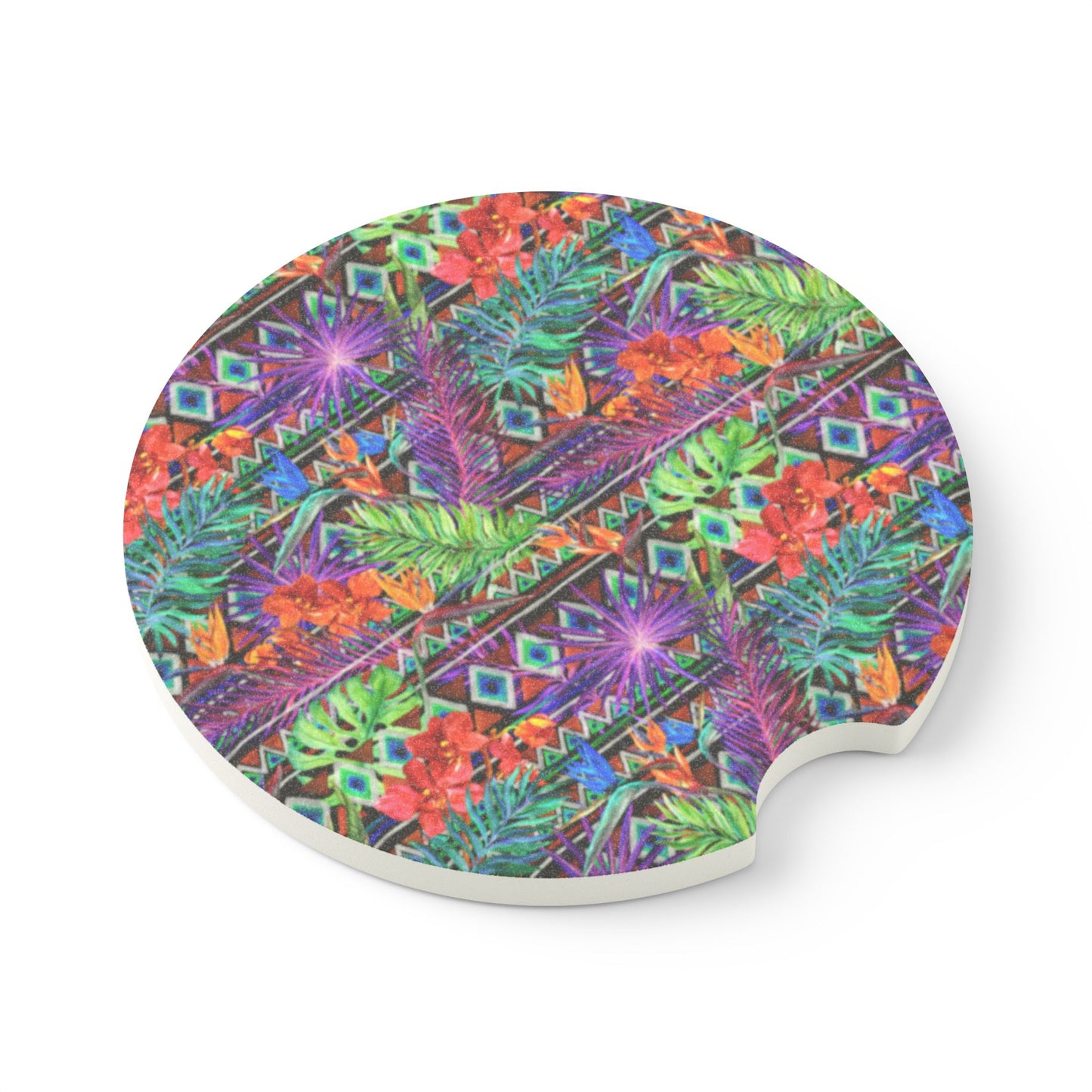 Soapstone Car Coaster - Neon Jungle