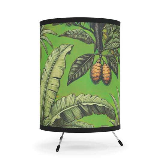 Tropical Fruit/Spring Green Tripod Lamp with Artistic High-Res Shade - Perfect for Home Décor