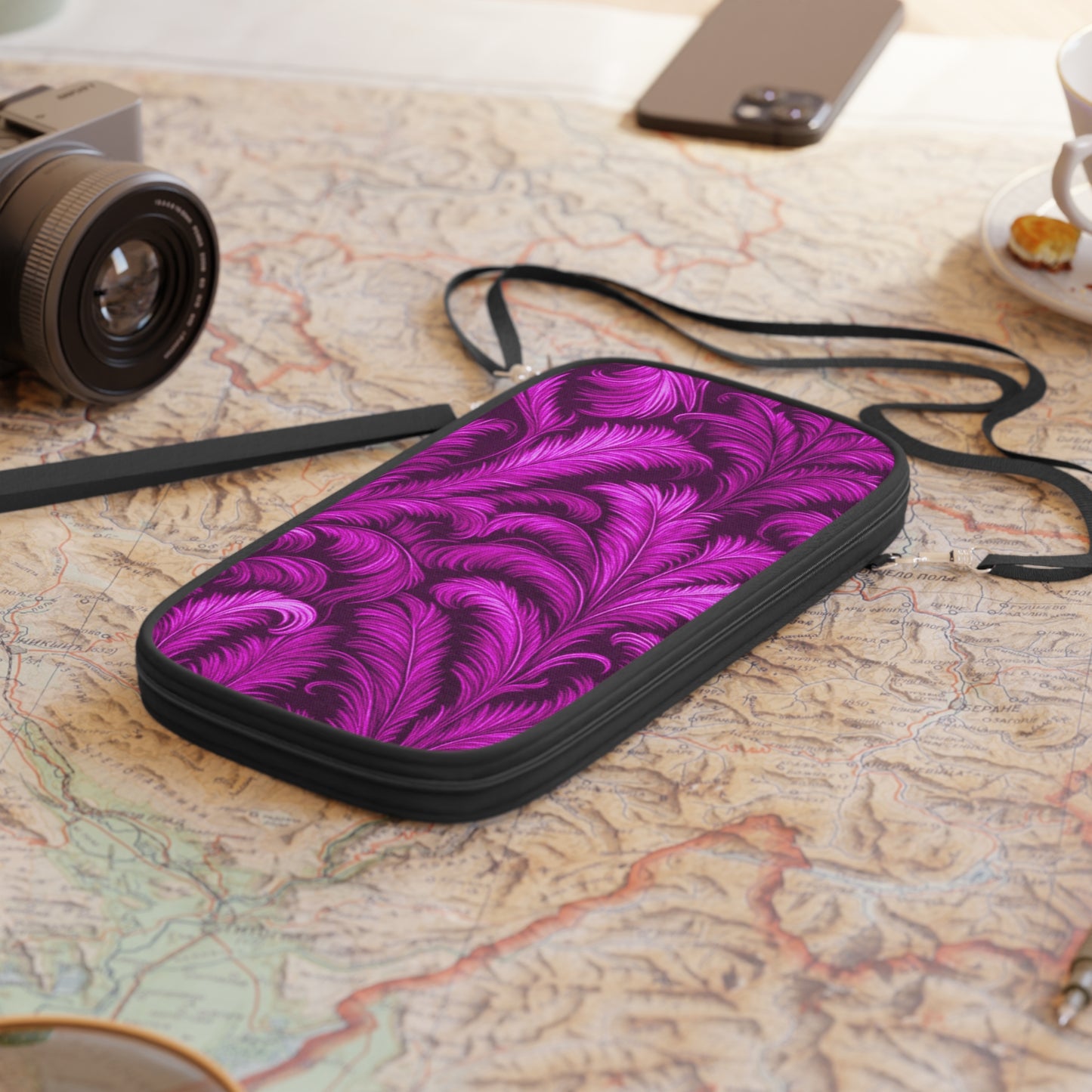 Passport Wallet – Perfect for Travelers & Adventurers / Palms Rocco Hot Pink