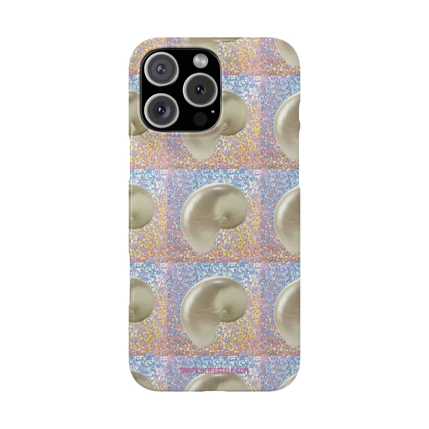 Slim Phone Cases - Disco White Nautilus