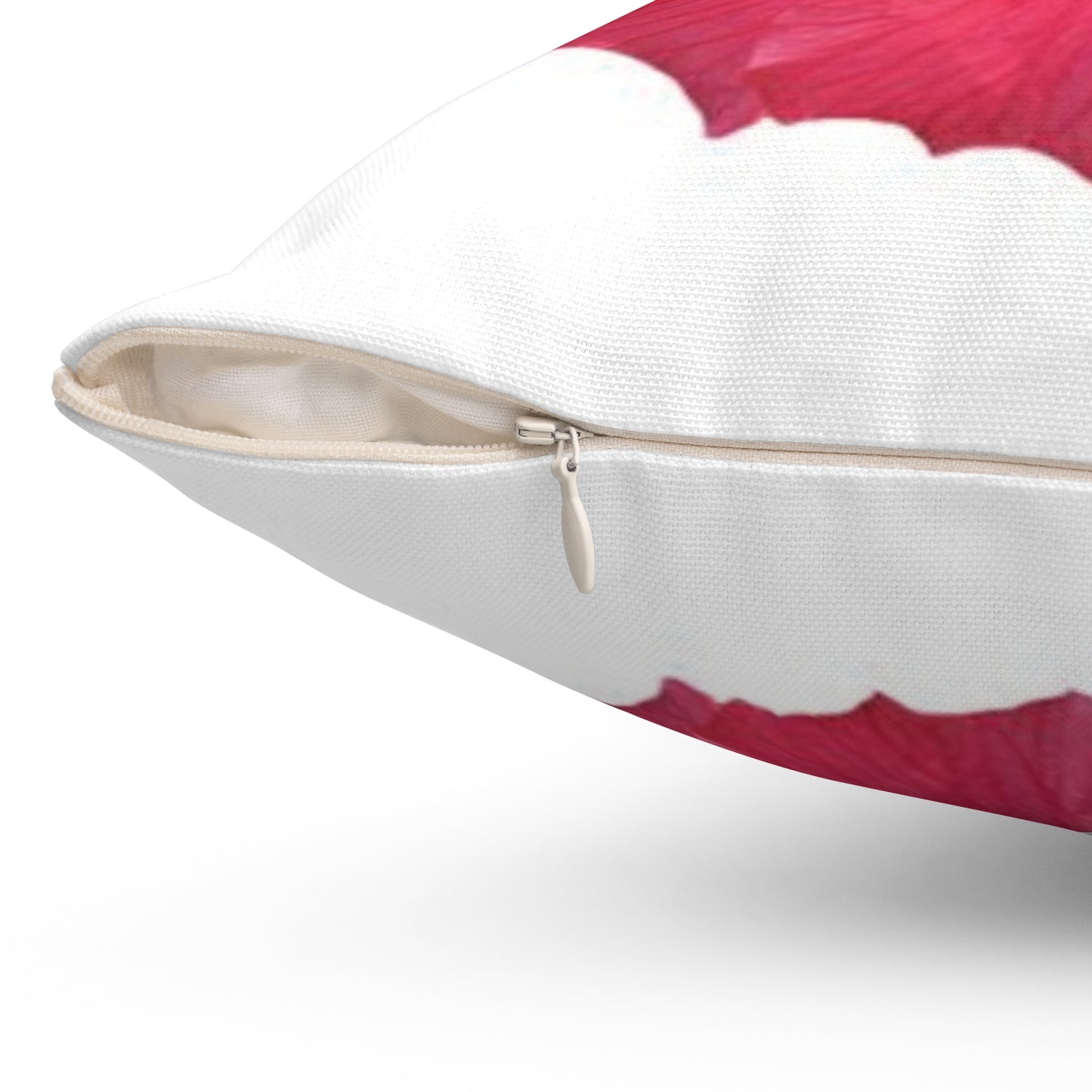 Decorative Pillow - Accent Cushion, 4 Sizes / Photo Pink Hibiscus, White