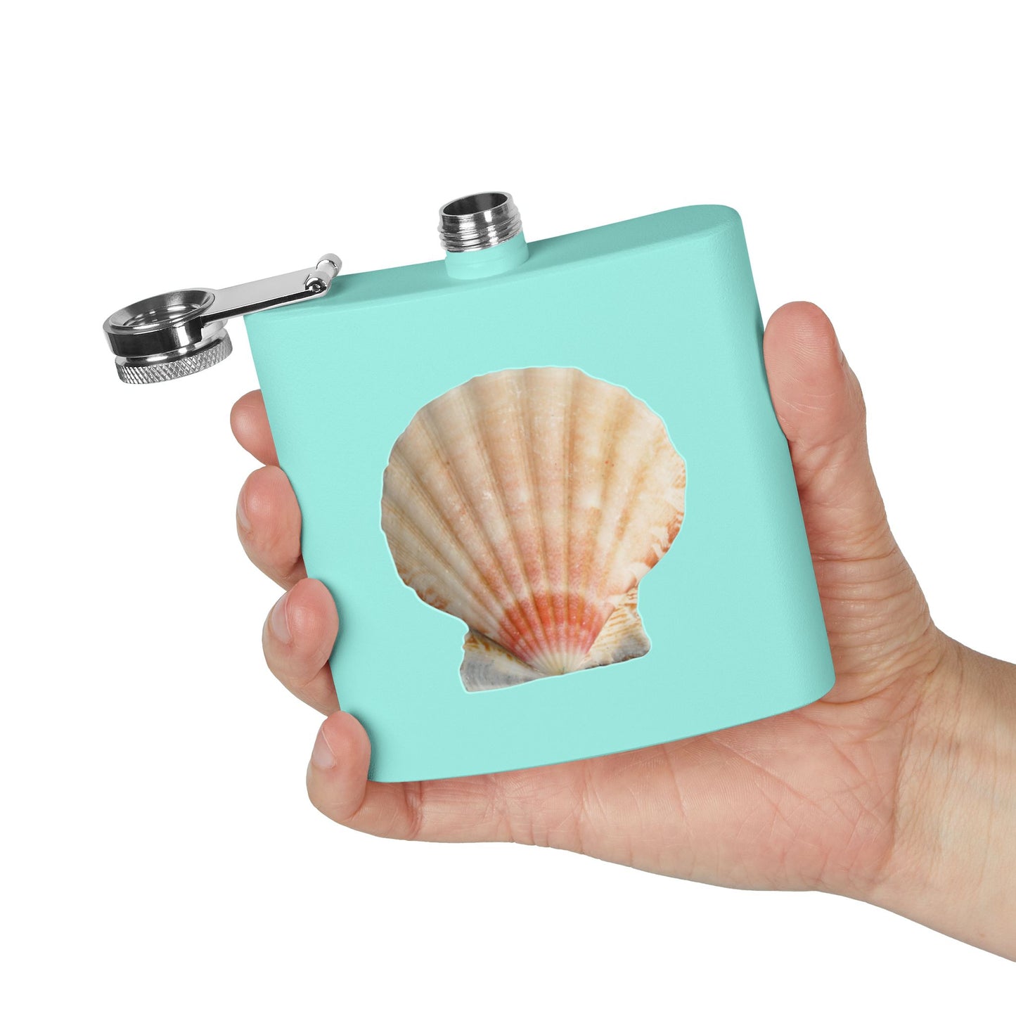 Tropical Stainless Steel 6 oz. Flask, Many Colors  – Rea Scallop Shell