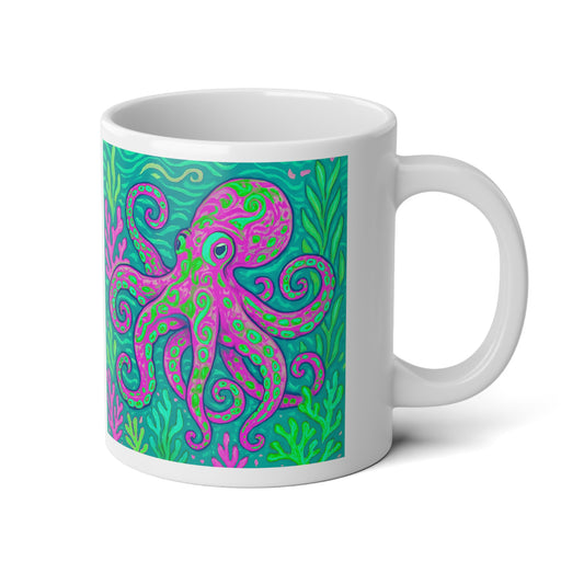 Jumbo Mug, 20oz, Octopus Kraken Joe, Gamma | Tropical Coffee Cup, Gift for Ocean Lovers
