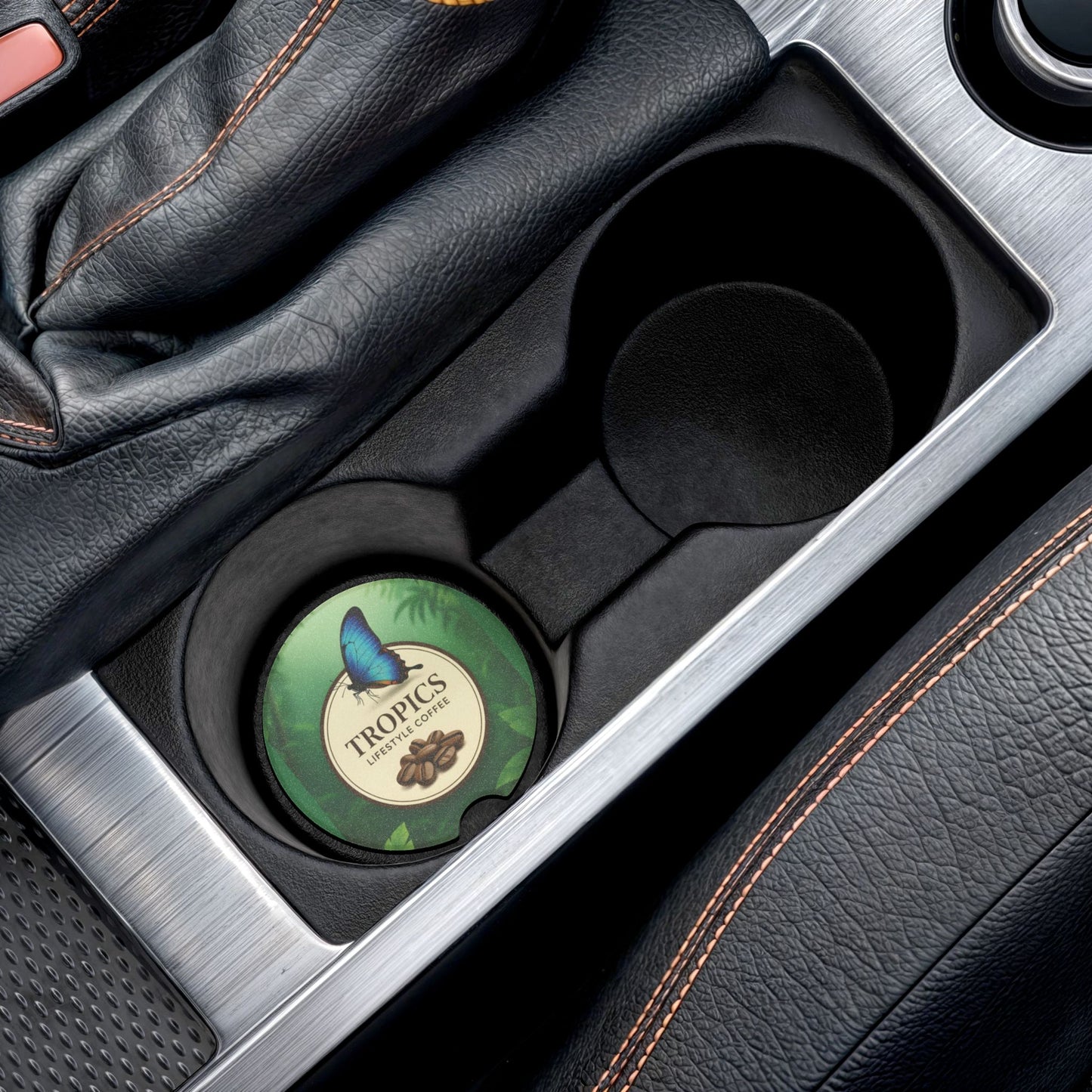 Soapstone Car Coaster - Tropics Lifestyle Coffee, Butterfly