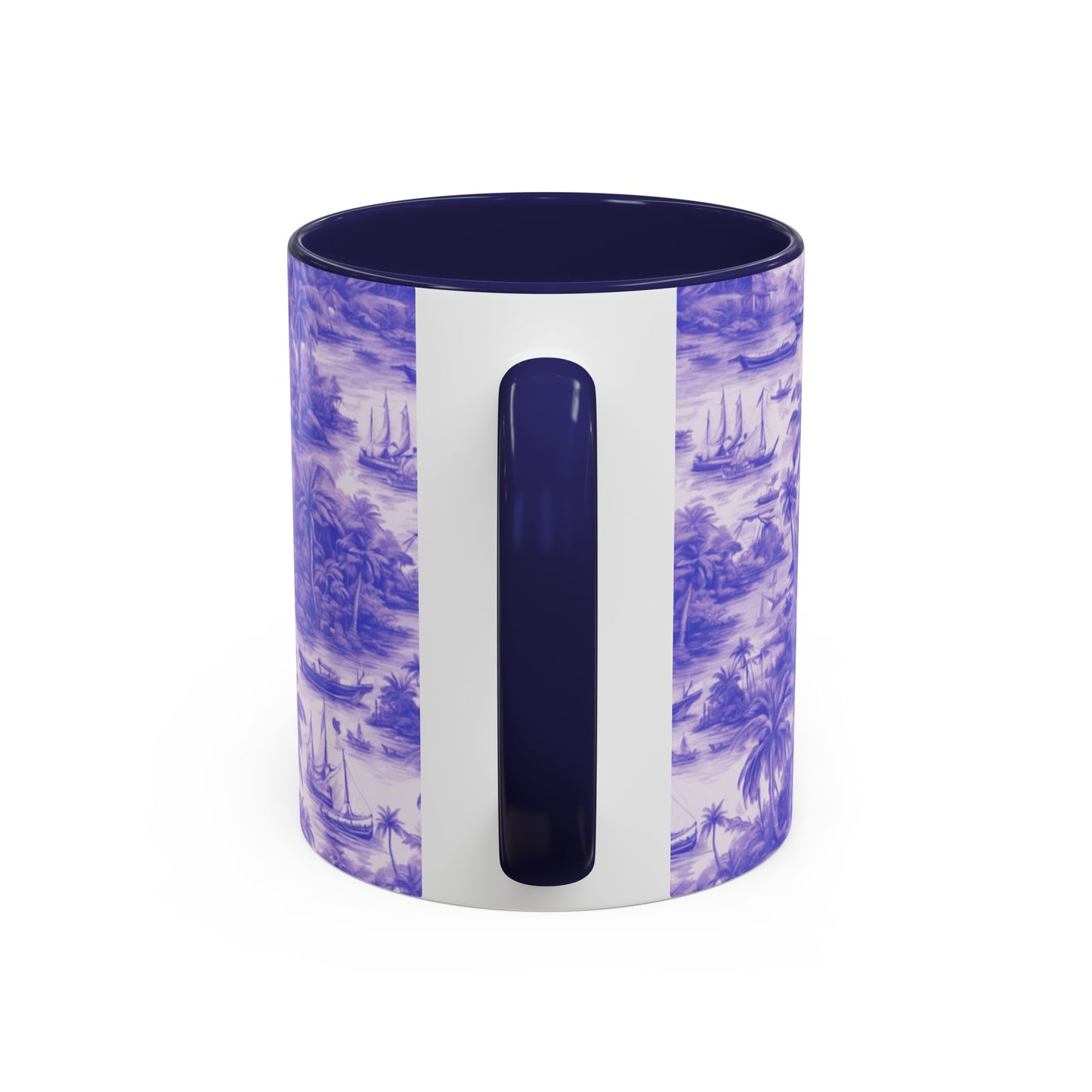 Accent Coffee Mug (11, 15oz), 8 Colors - Tropical Toile #1, purple