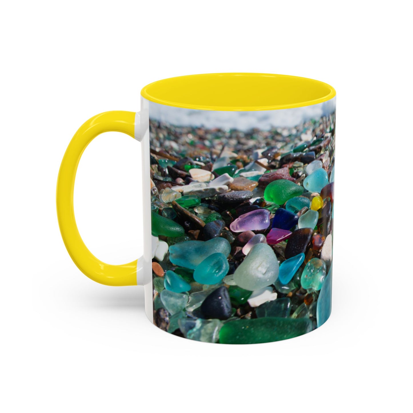 Coastal Accent Coffee Mug | Sea-Inspired Drinkware / Beach Glass Along Shoreline