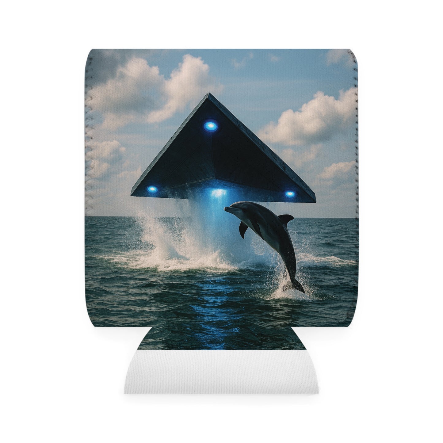 UFO and Dolphin Can Cooler Sleeve - Perfect for Outdoor Picnics