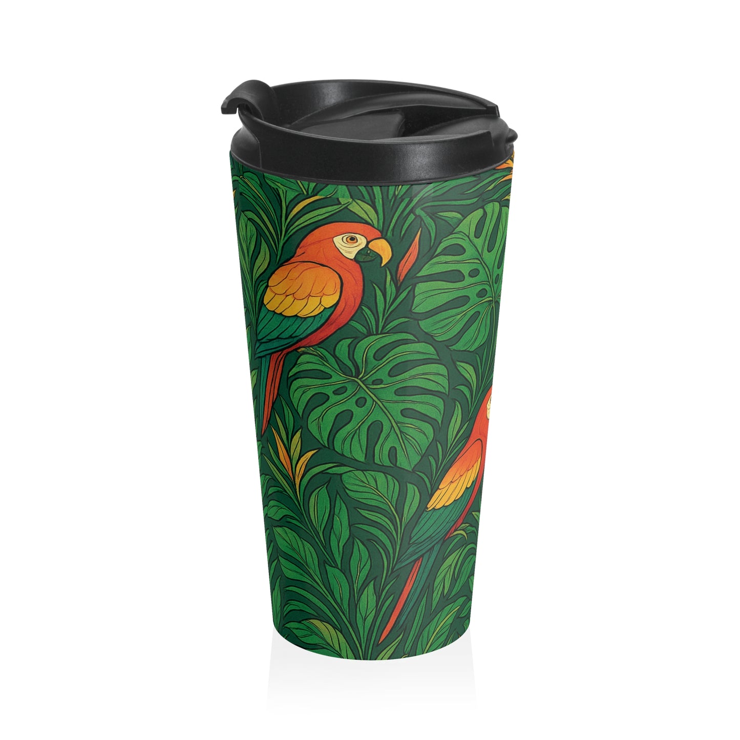 15 oz. Stainless Steel Travel Mug / Parrot Family