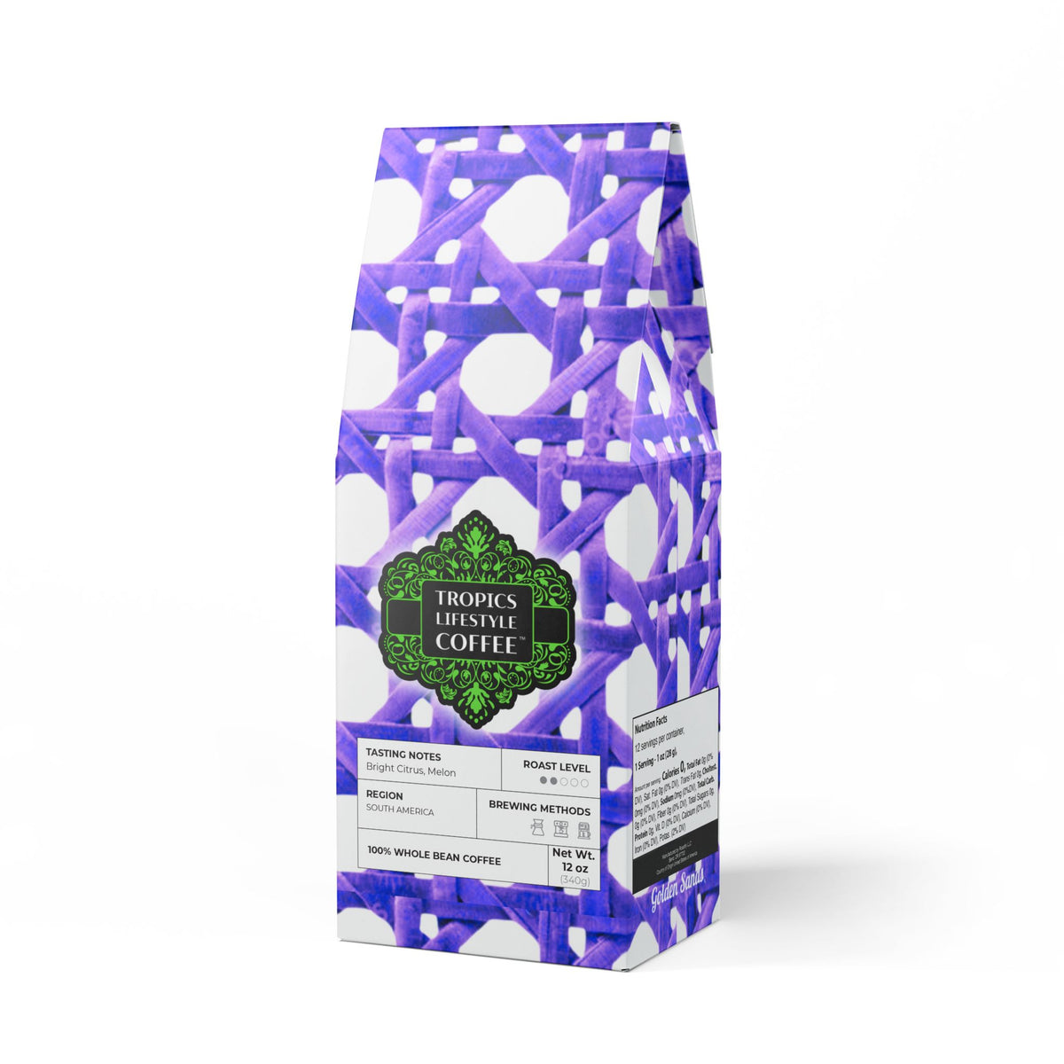 Golden Sands Single Origin™ Coffee (Light-Medium Roast) Specialty Grade / Chair Wicker, Amethyst
