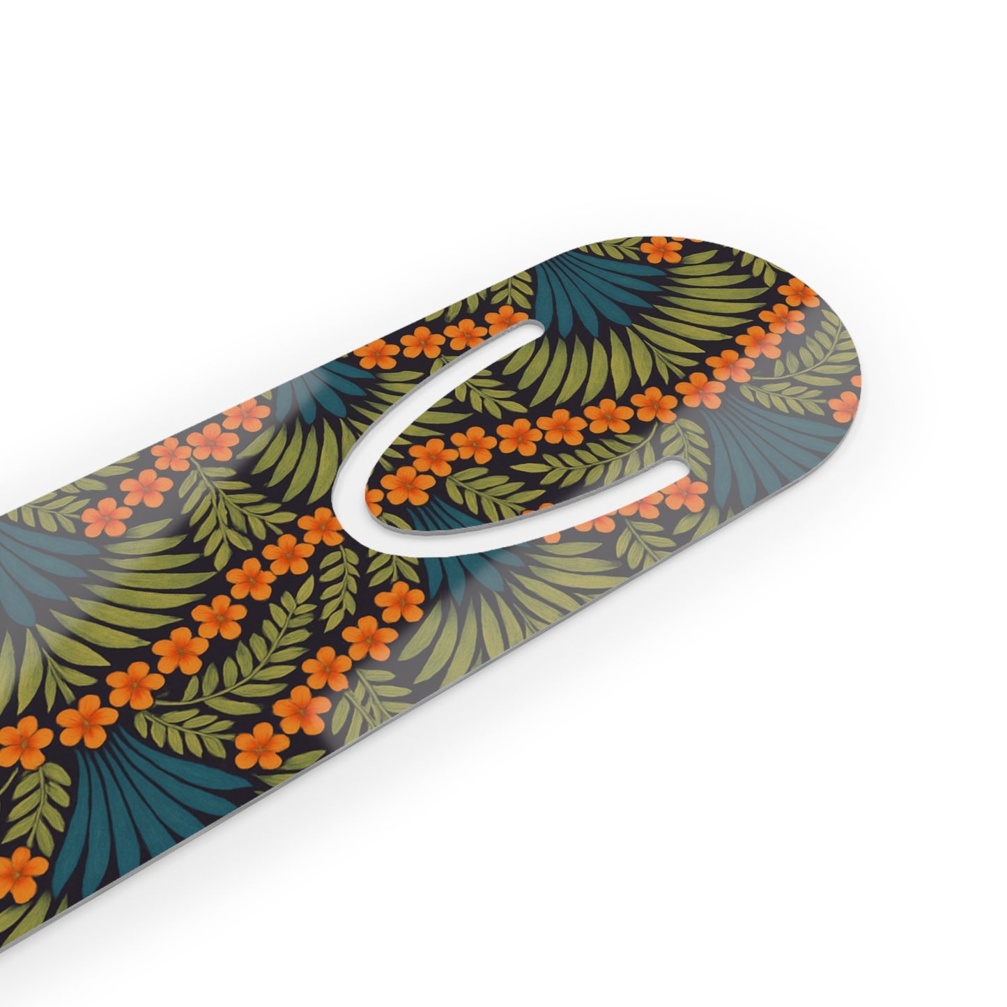 Bookmark - Aluminum, Hibiscus Fan Dance/Orange