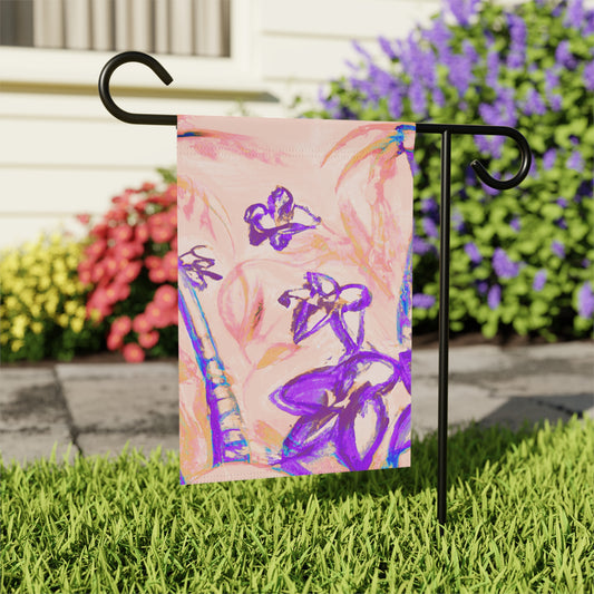 Tropical Garden Flag  - Perfect for Outdoor Decor / Tropical Doodles, Peach