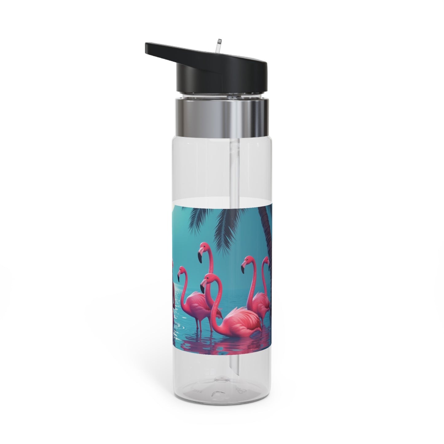 Tropical 20oz Tritan Sport Water Bottle -  Leakproof, Lightweight, BPA-Free / Moonlit Mermaid and Flamingos