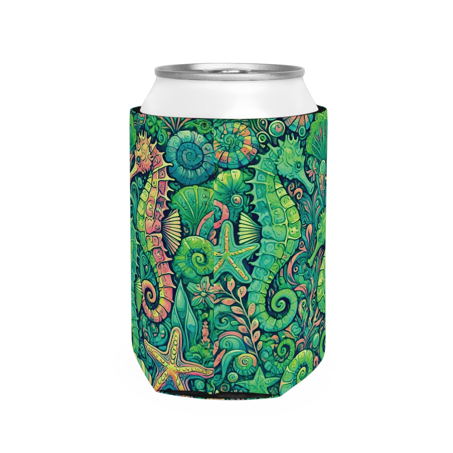 Seahorse Trio/Lime Can Cooler Sleeve - Perfect for Outdoor Picnics