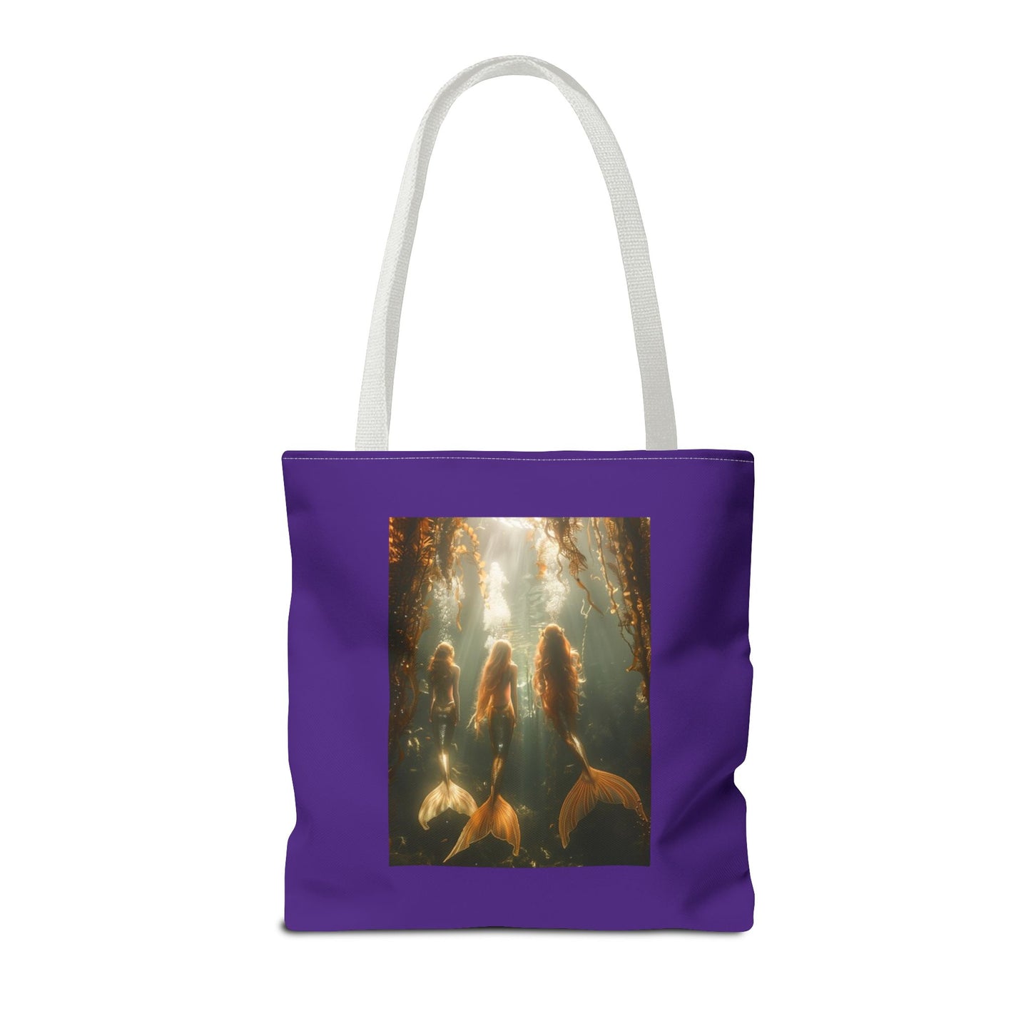Three Mermaid Sisters, Purple Tote Bag - 3 Sizes