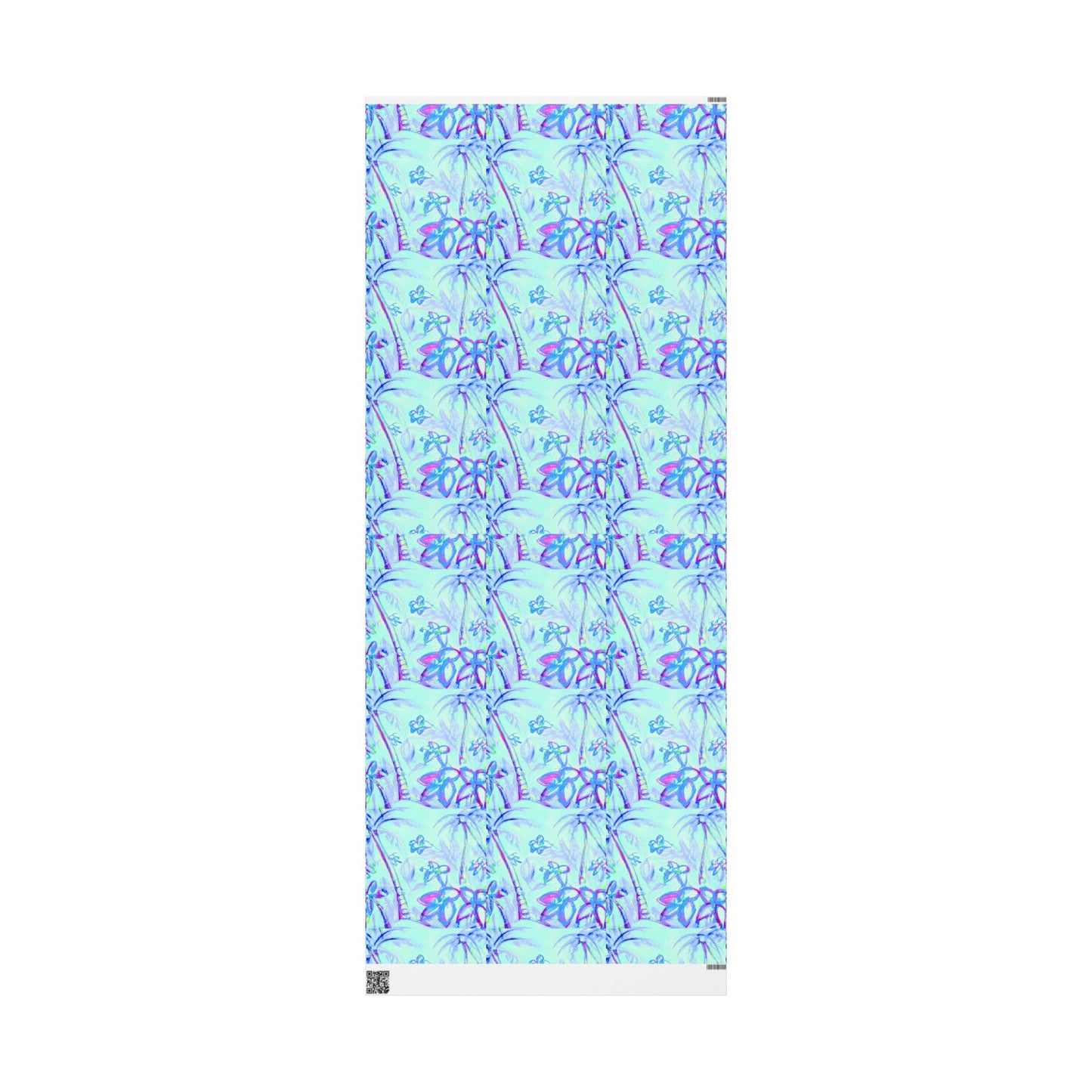 Wrapping Paper - Tropical Gift Wrap for All Occasions, 3 Sizes/2 Finishes / Tropical Doodles, Blue