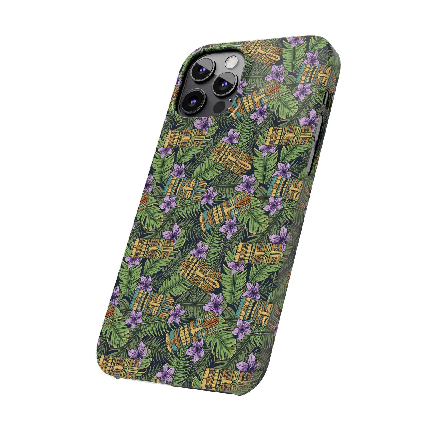 Slim Phone Cases - Tiki Purple Greenery