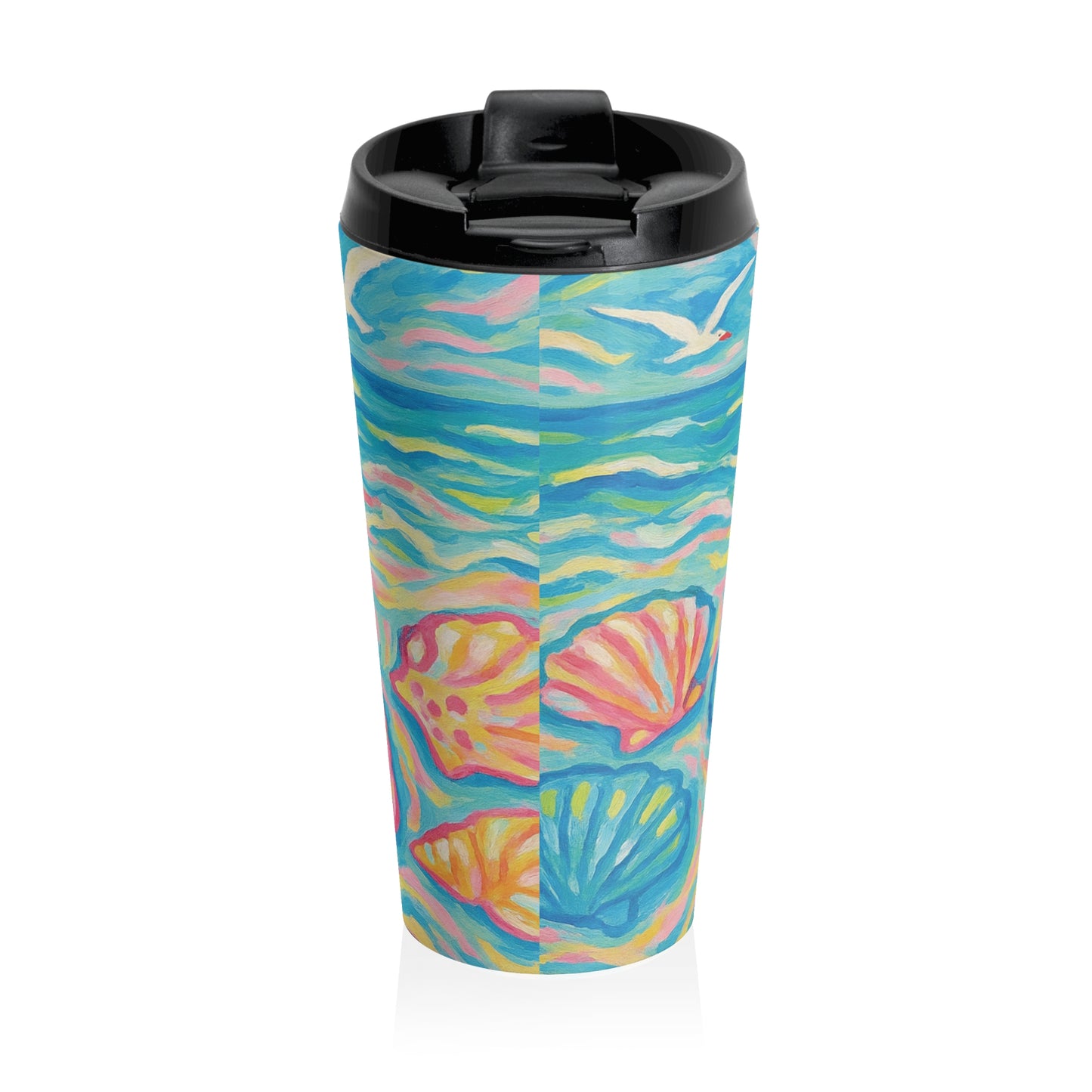 15 oz. Stainless Steel Travel Mug / Monet Seashells