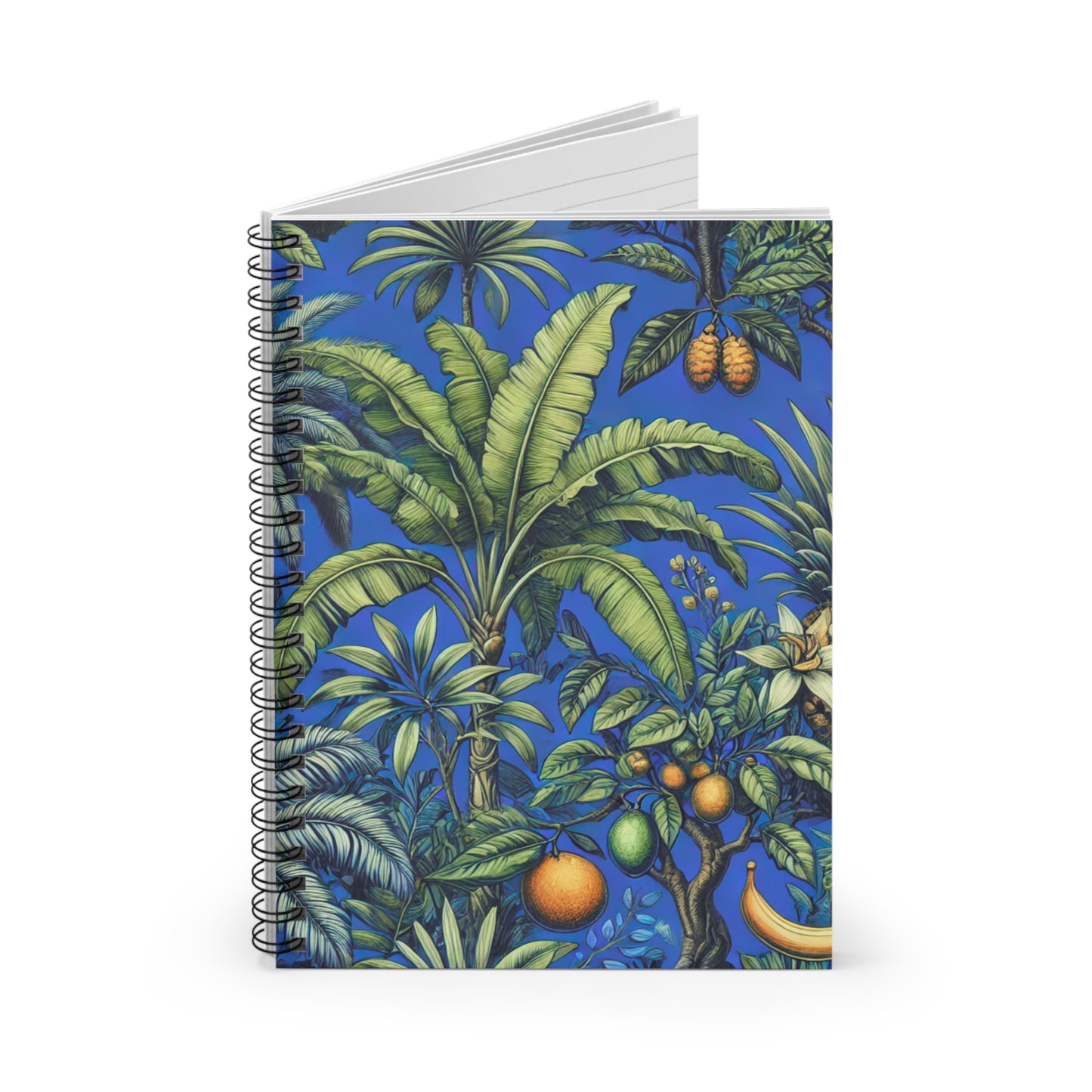 Spiral Notebook - Tropical Fruit, Dark Blue