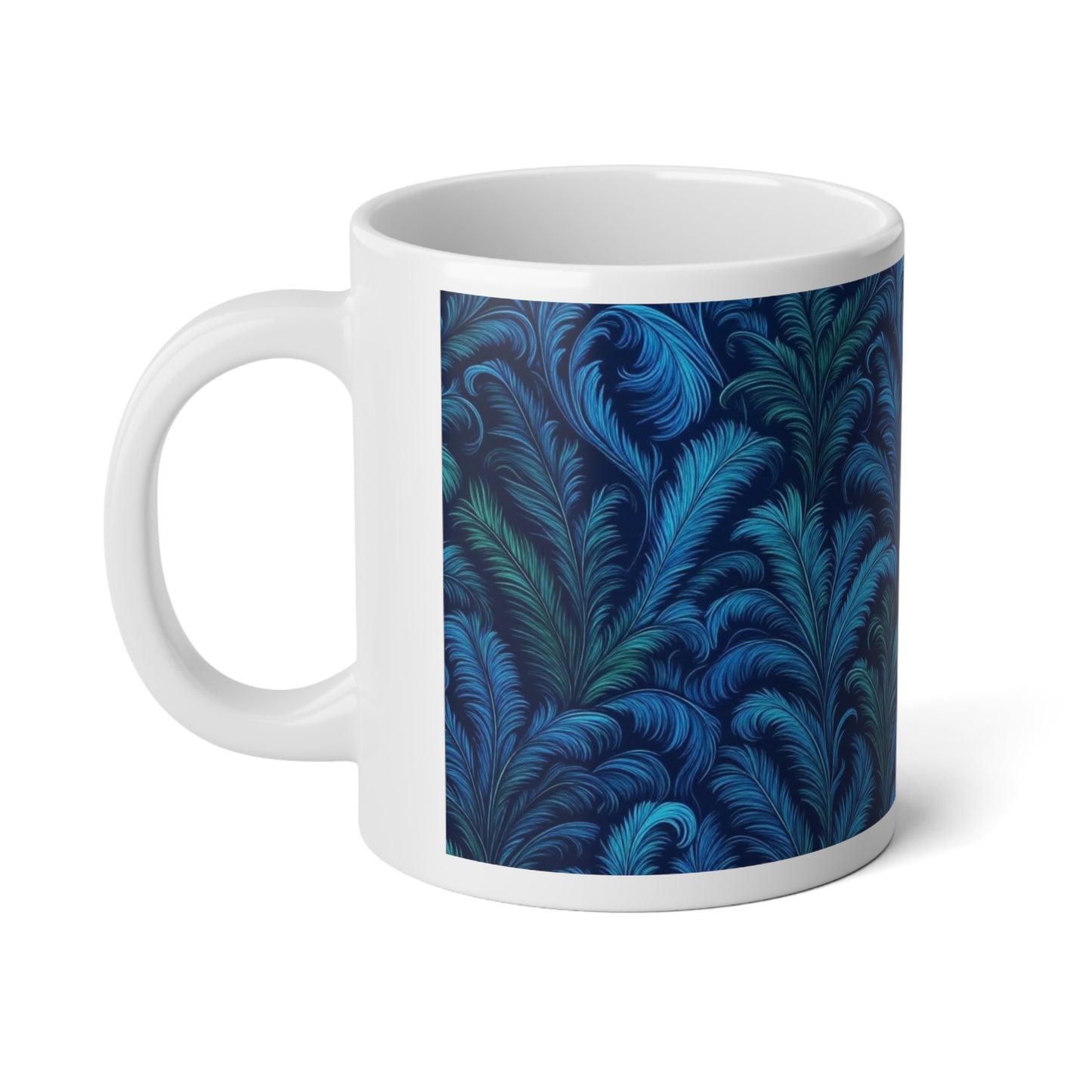 Jumbo Mug, 20oz, Rocco Palms Deep Ocean Blue | Tropical Coffee Cup
