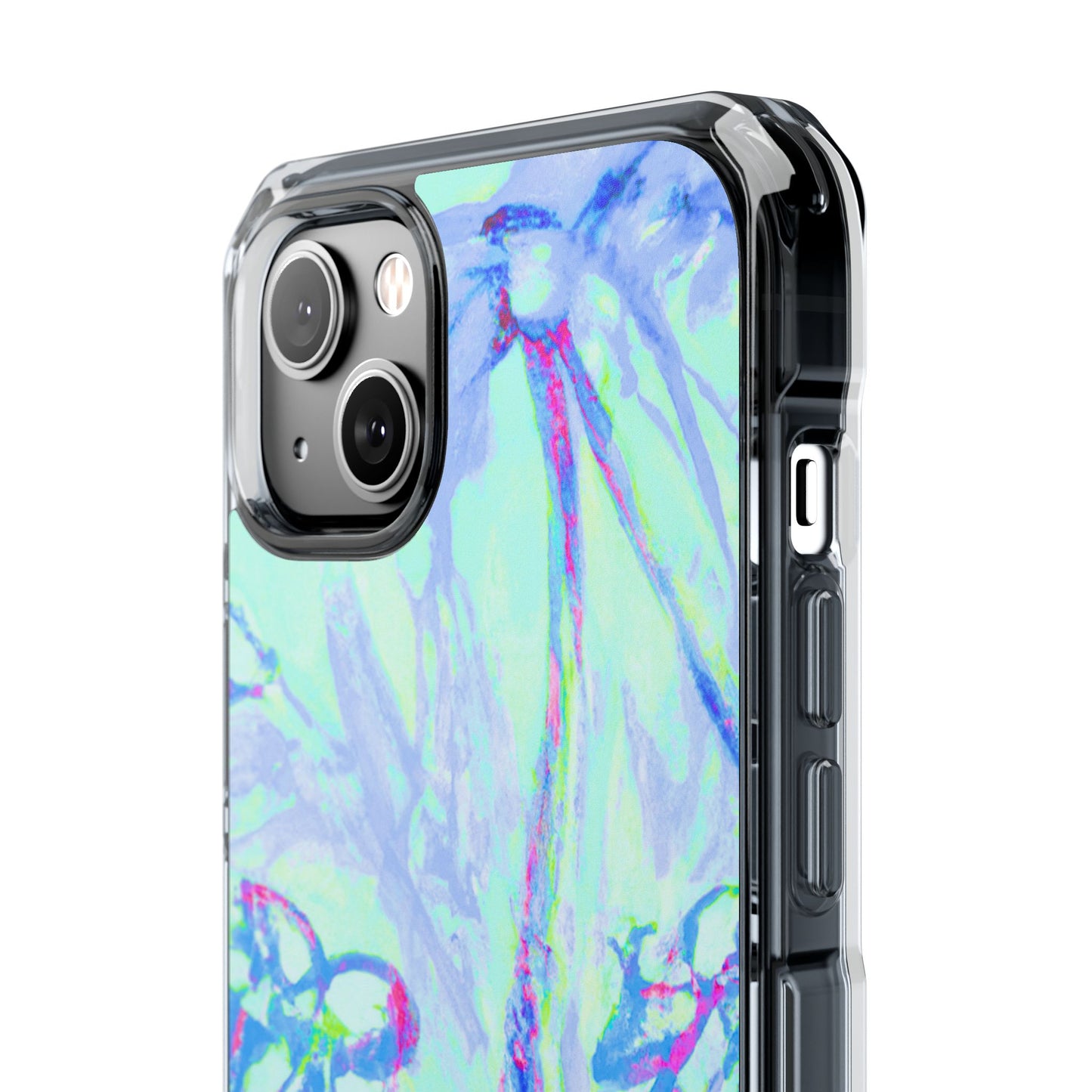 Tropical Doodles/Blue Magnetic Clear Phone Case, Many Models