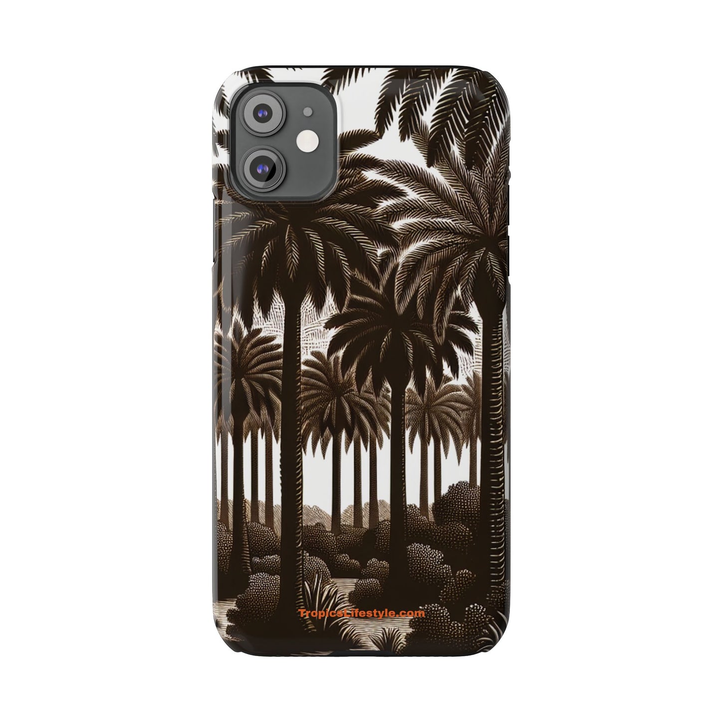 Slim Phone Cases - Woodcut Palm Grove