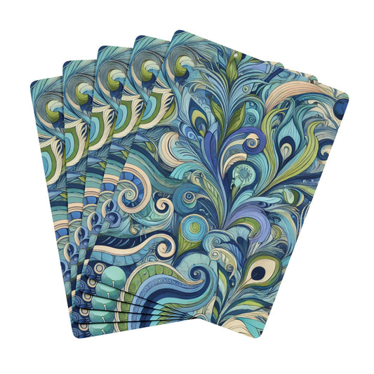 Poker Playing Cards - Feather Currents Blue