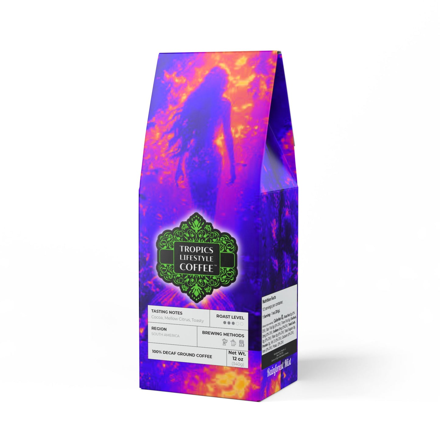 Rainforest Mist™ Single Origin DECAF (Medium Roast) Specialty Grade Coffee / Solo Mermaid, Pop