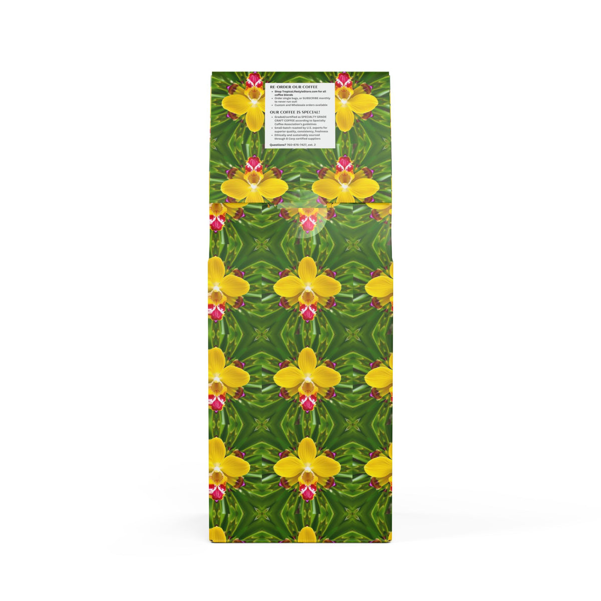 Black Coral Blend™ (Dark French Roast) Specialty Grade Craft Coffee / Yellow Orichid Kaleidoscope