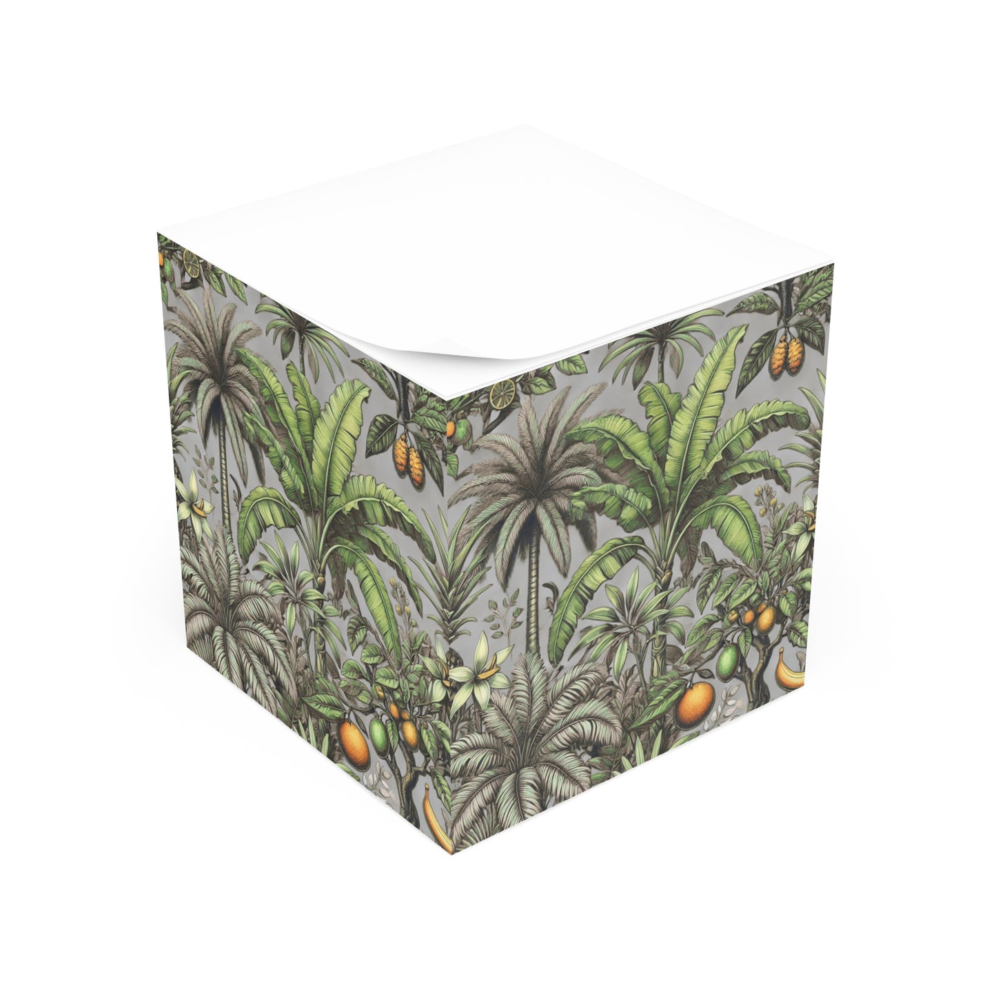 Note Cube - Tropical Fruit, Grey