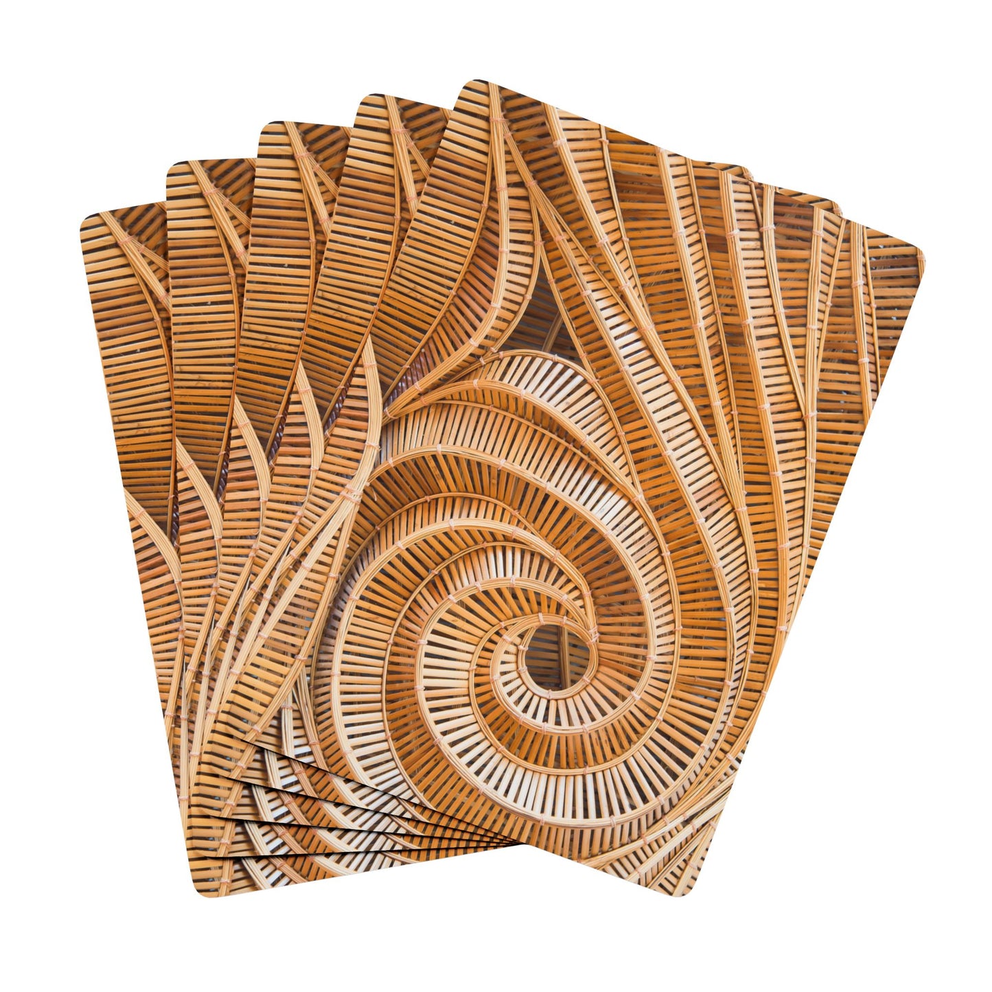 Poker Playing Cards -  Natural Bamboo Spiral