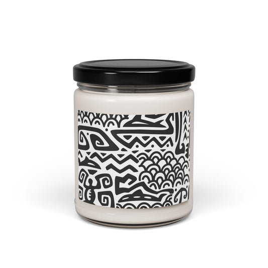 Scented Soy Candle, 9oz, Tiki Aztec Black