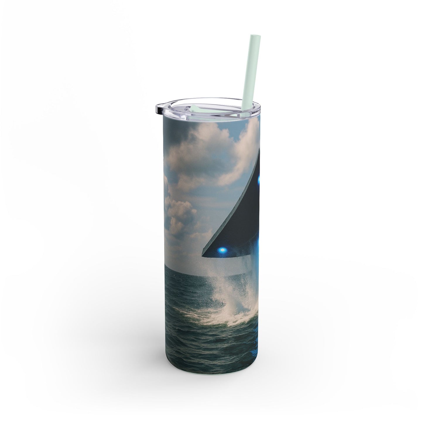 20oz Matte Tumbler, 7 Colors - Stylish Travel Cup -UFO and Dolphin