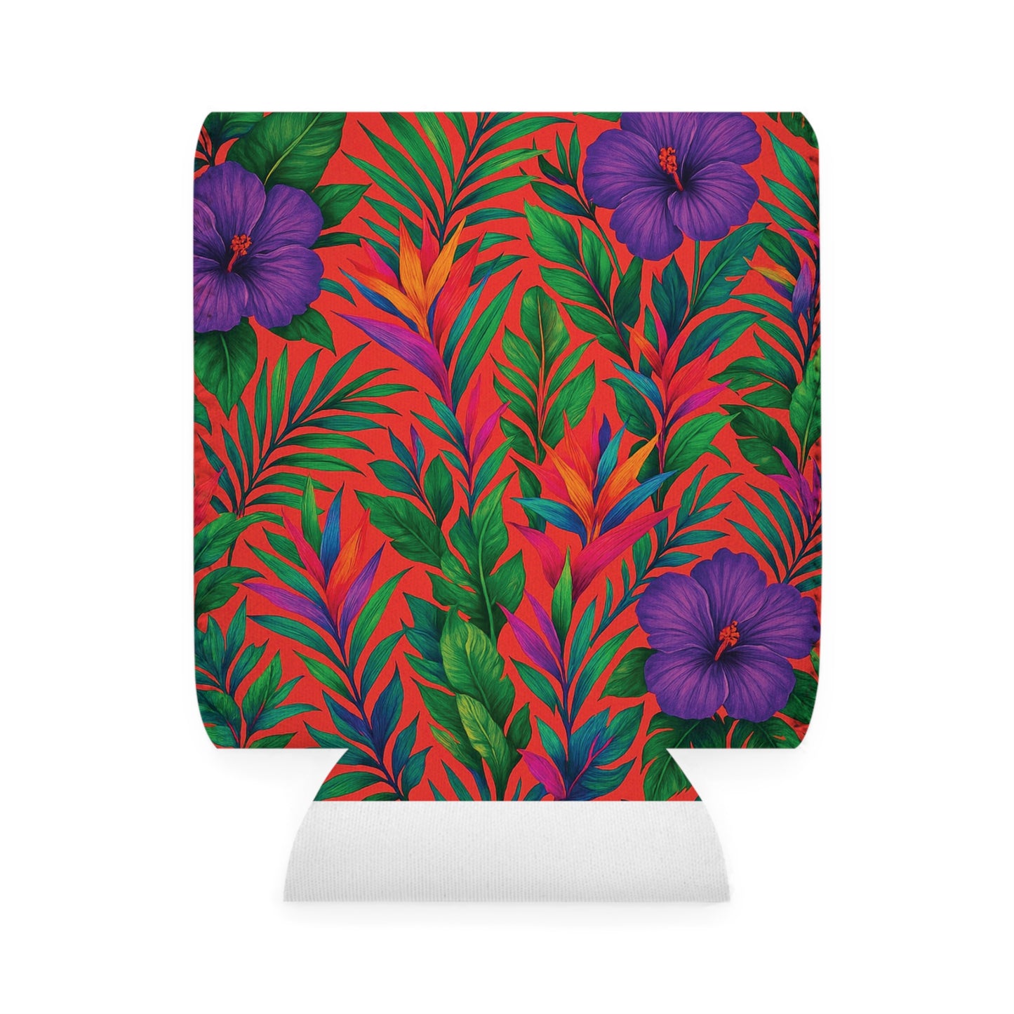 Midnight Flowers/Coral Can Cooler Sleeve - Perfect for Outdoor Picnics