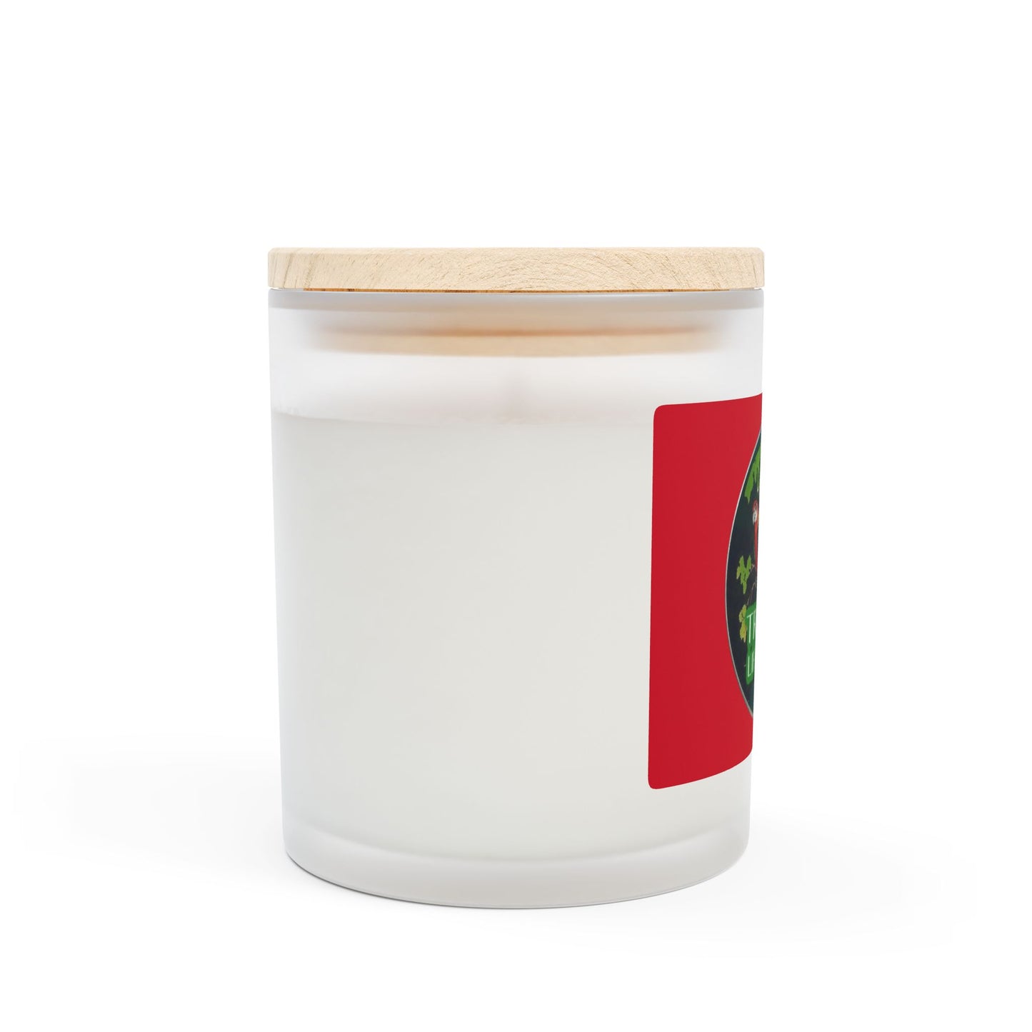 Frosted Glass Candle, 11oz - Two Brazilian Parrots, Red