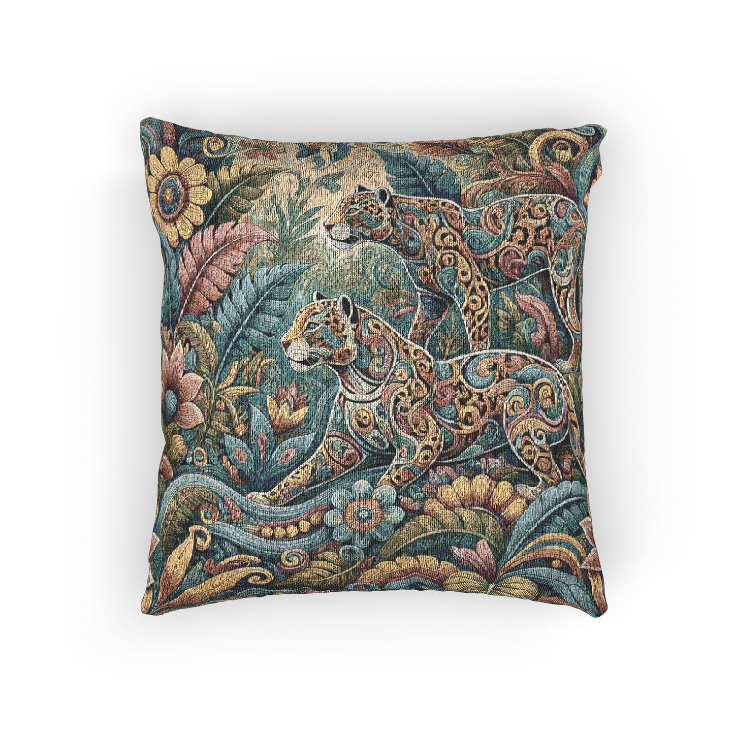 Woven Pillow, 17"W x 18"L ~ Jaguar Pop