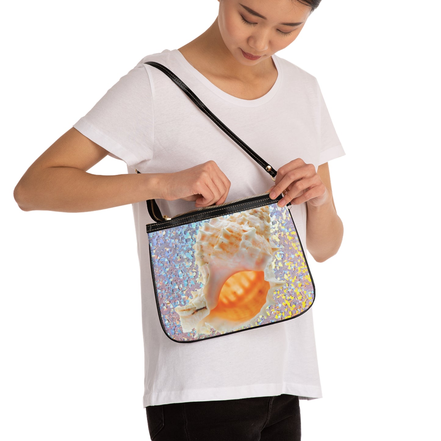 Tropical Beach Small Shoulder Bag | Stylish Crossbody Purse / Disco Conch