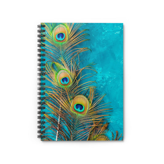 Spiral Notebook - Peacock Turquoise Glow