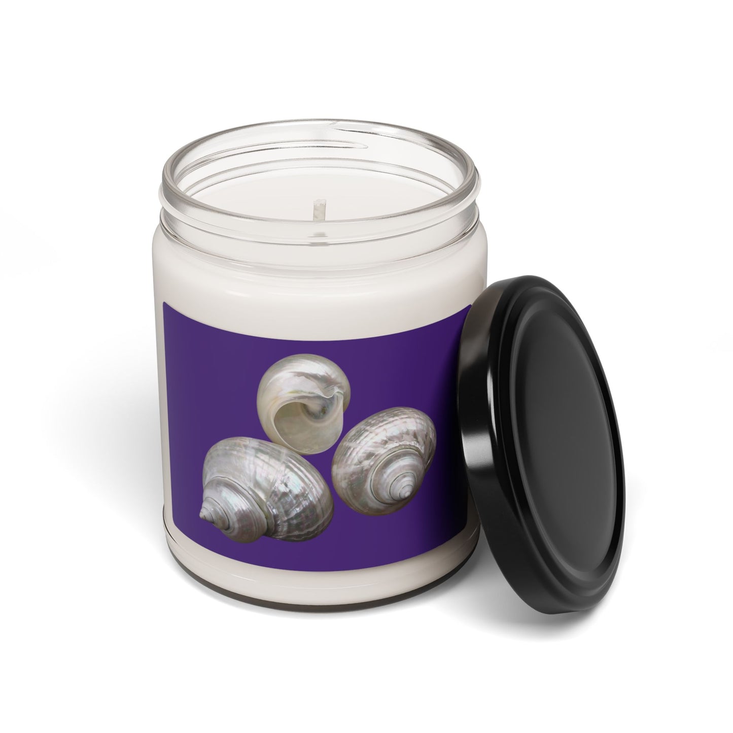 Scented Soy Candle, 9oz, White Nautilus Trio, purple