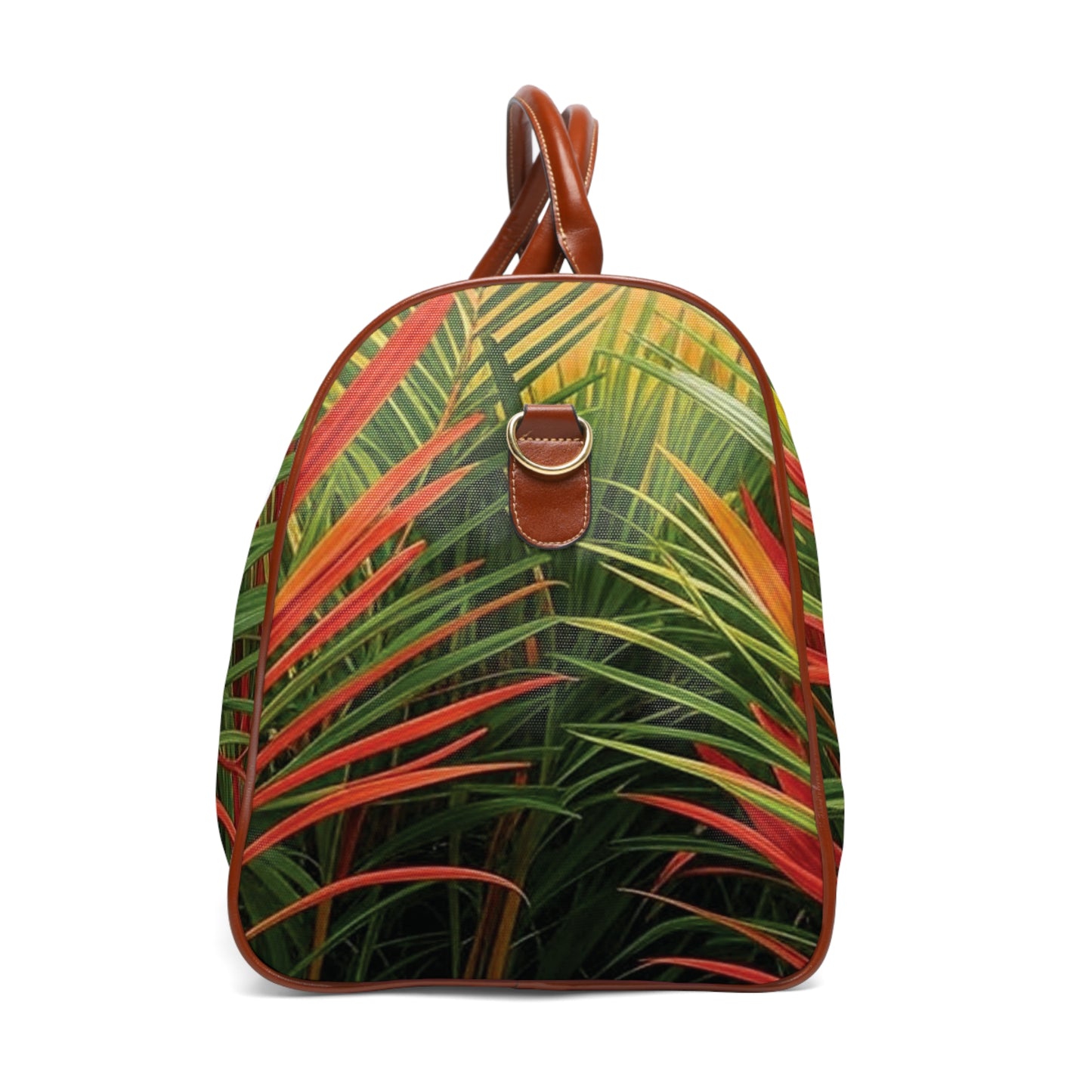 Tropical Waterproof Travel Bag - Perfect for Beach Getaways / Red Flame Palms