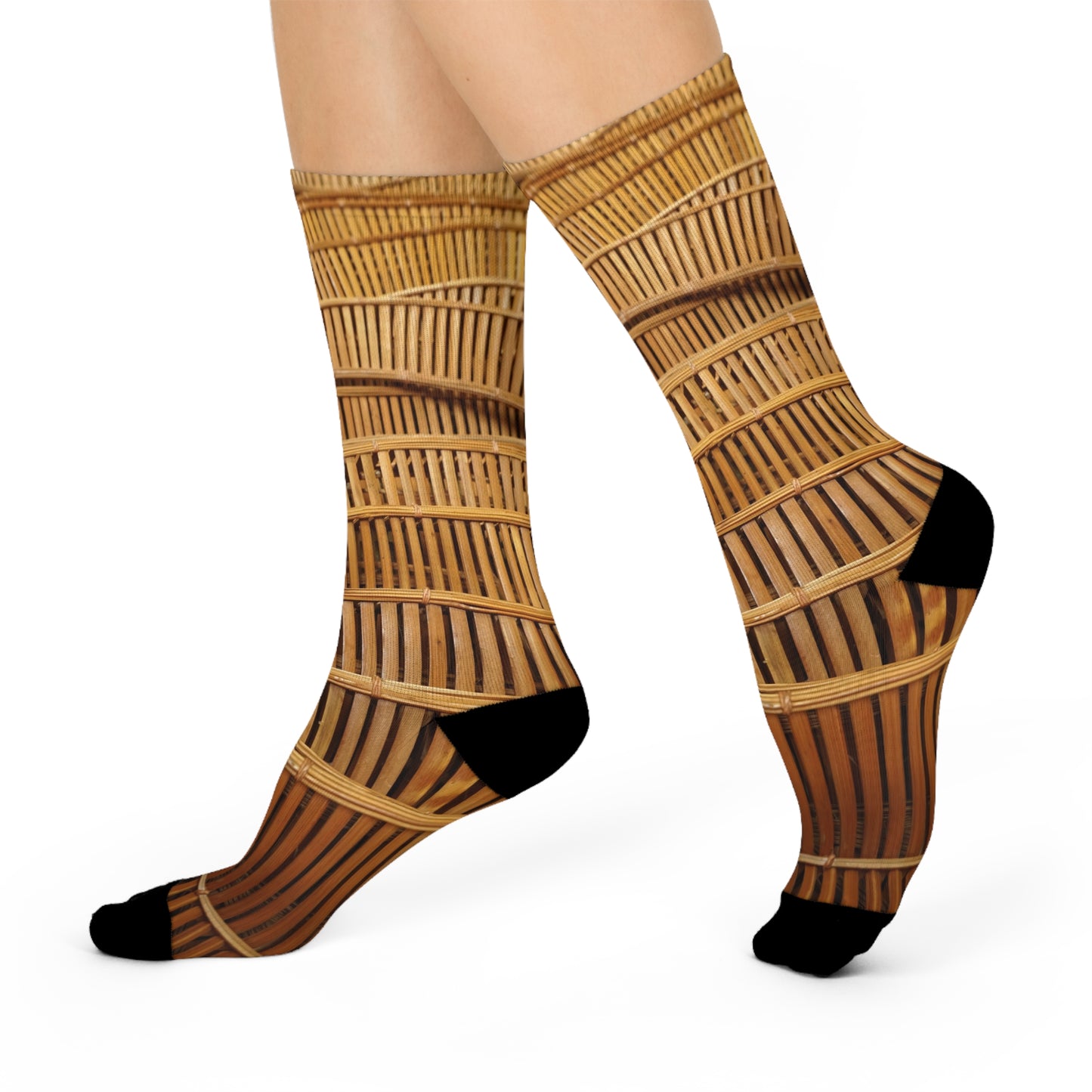 Cushioned Crew Socks - Natural Bamboo Flow