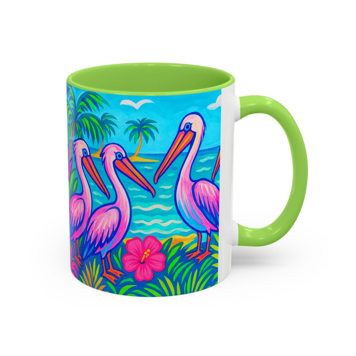 Accent Color Coffee Mug, Many Colors - 11oz & 15oz / Pelican Party