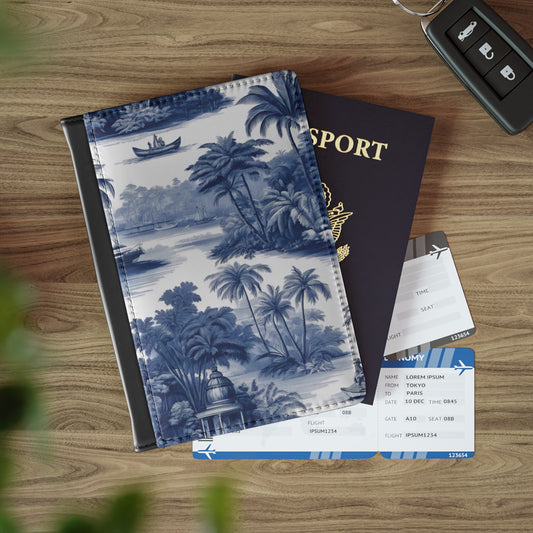 Tropical Passport Cover, Faux Leather - RFID blocking for travel security / My Last Voyage