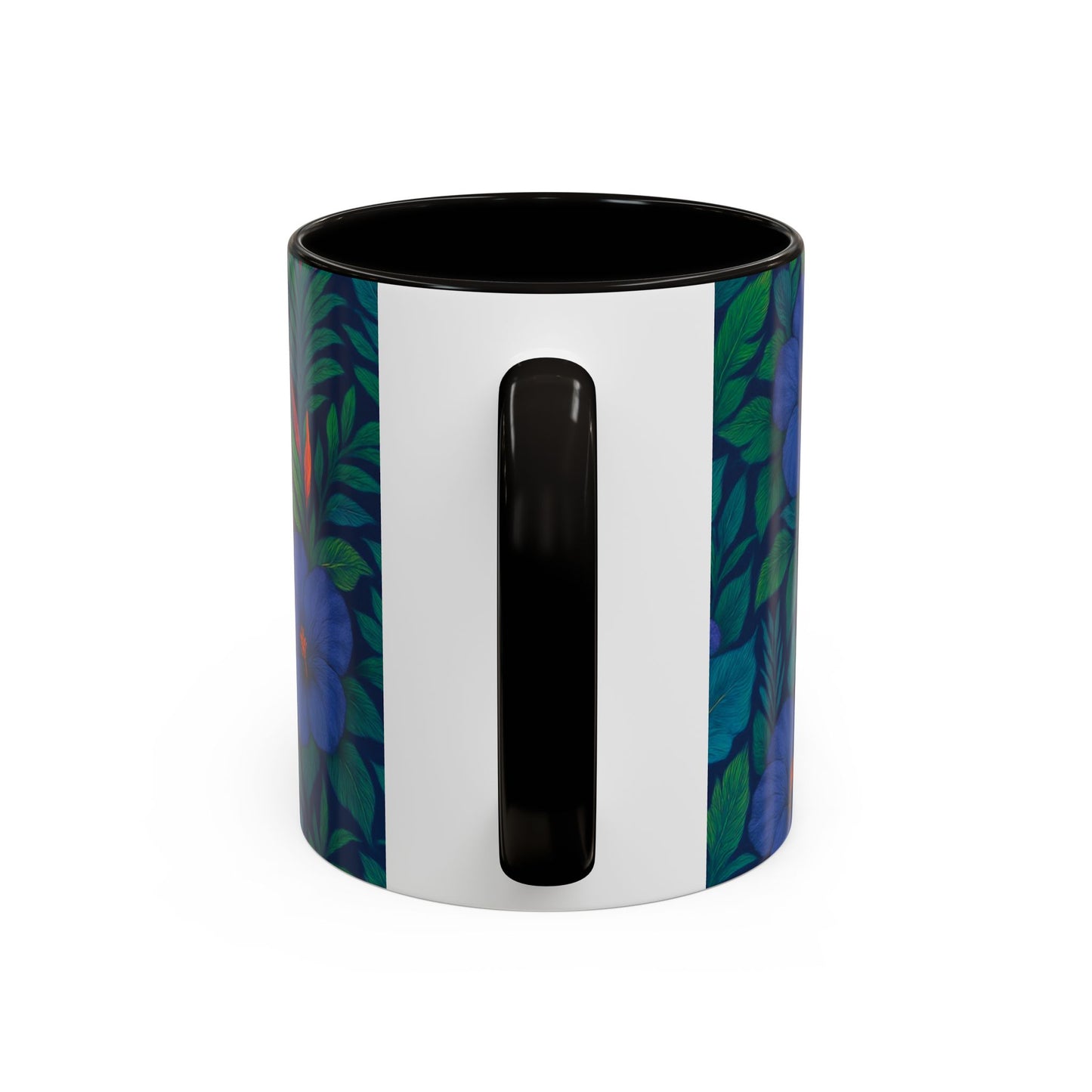 Vibrant Floral Coffee Mug - 11oz & 15oz / Midnight Flower Coral