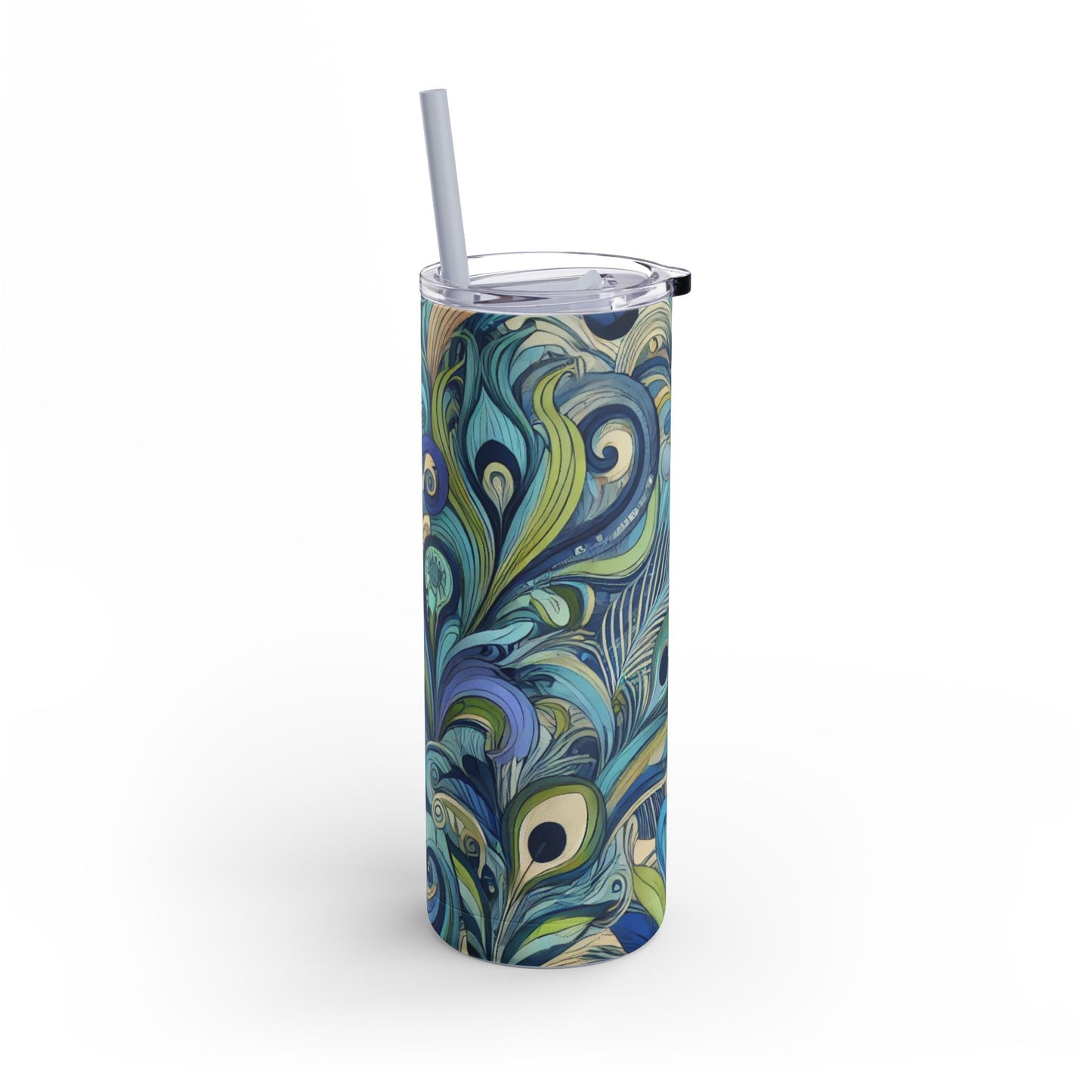 20oz Matte Tumbler, 7 Colors - Stylish Travel Cup - Feather Currents, Blue